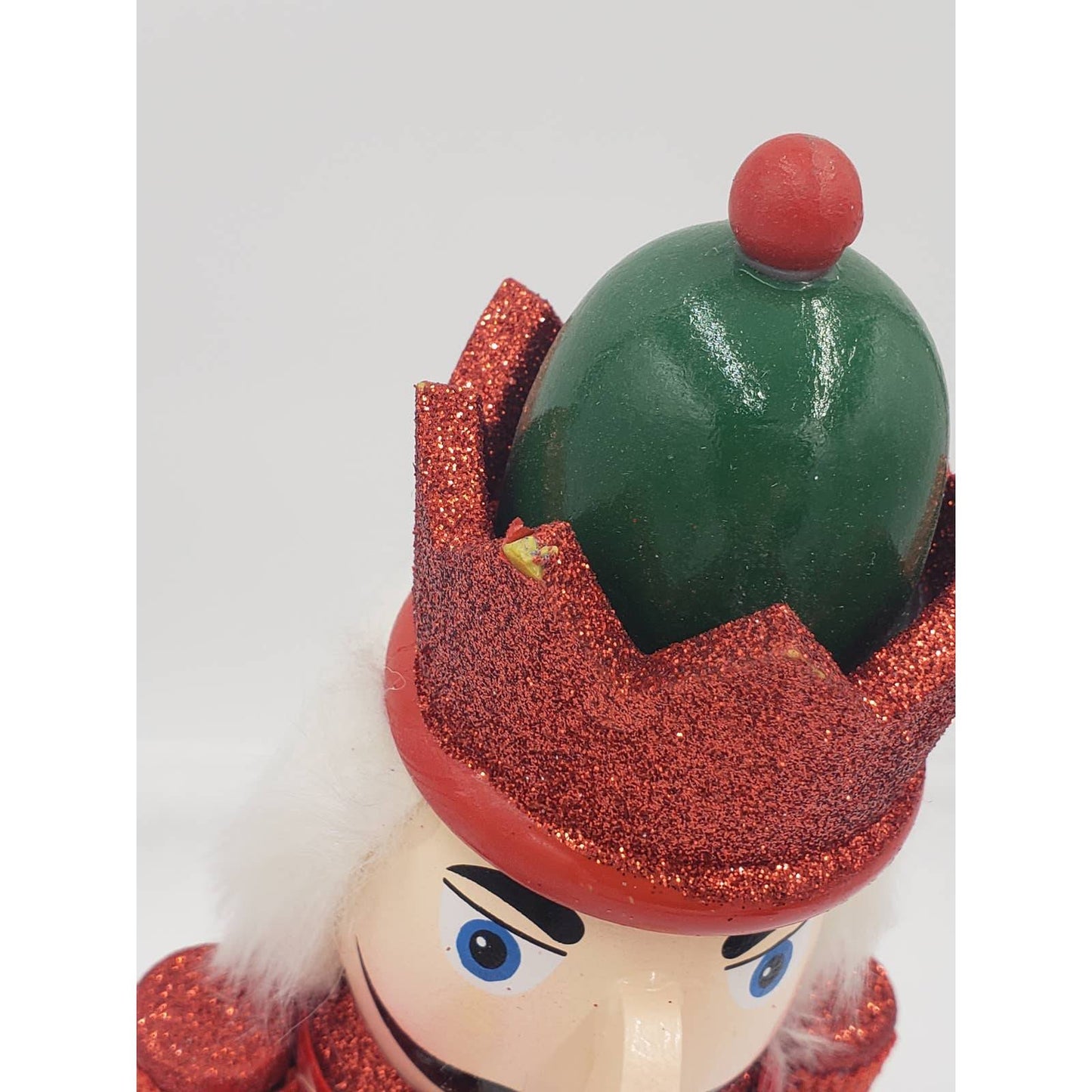 Nutcracker Red Bird Cane Glittered 15" Tall