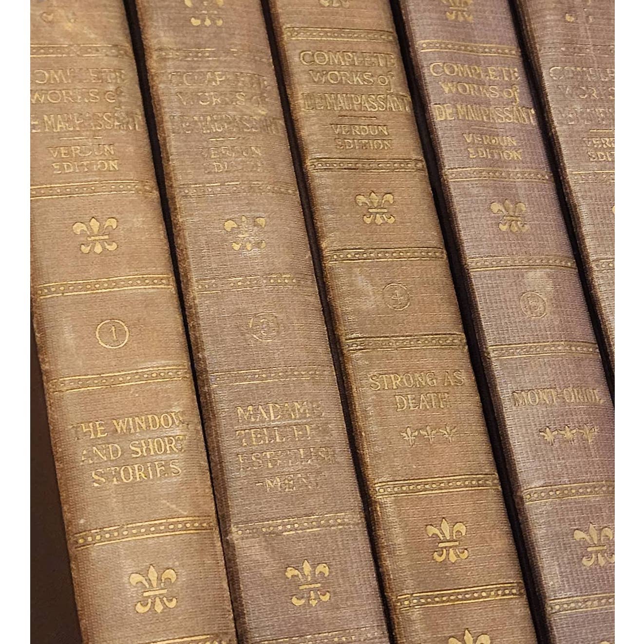 Antiquarian 1917 Complete Works Of Guy De Maupassant Verdun Edition 14 Volumes