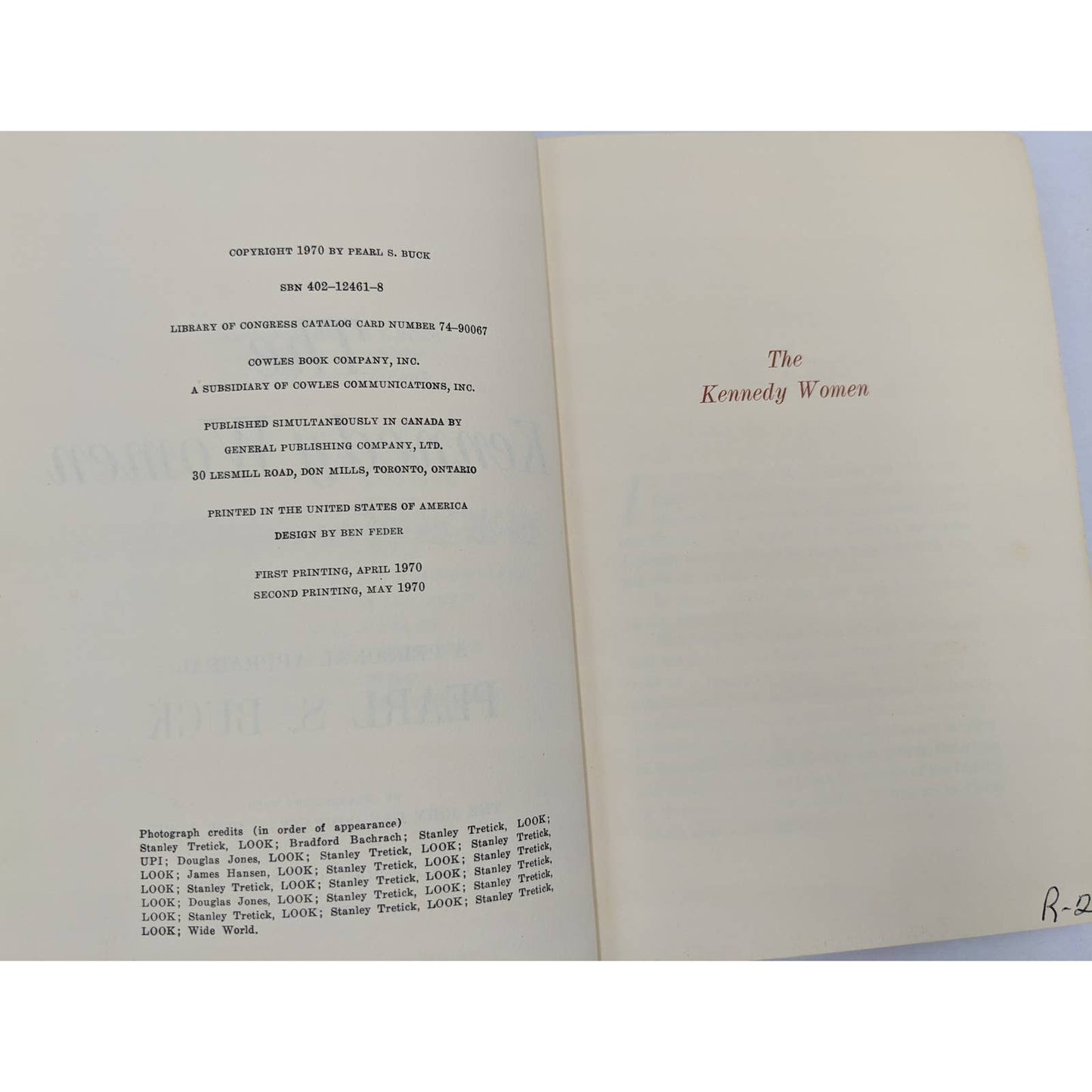 The Kennedy Women A Personal Appraisal By Pearl S. Buck Vintage 1970