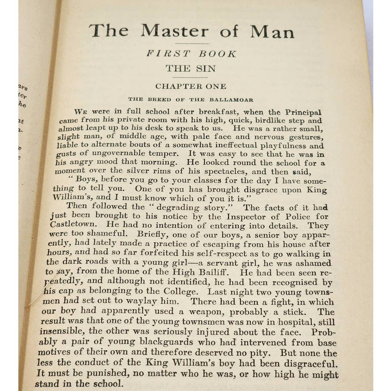 The Master Of Man The Story Of Sin By Hall Caine, Antique Antiquarian Book 1921