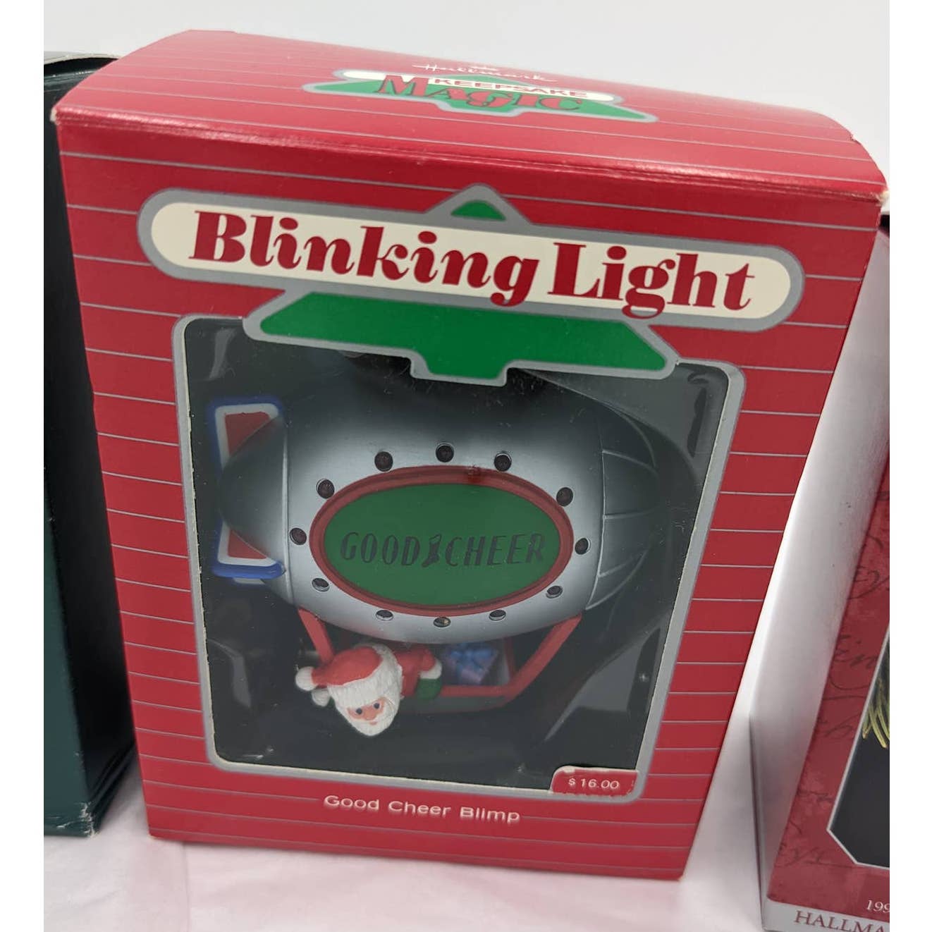 Hallmark Ornaments Vintage Santa Lot Visit From Santa Magic Ride Blimp W/Box