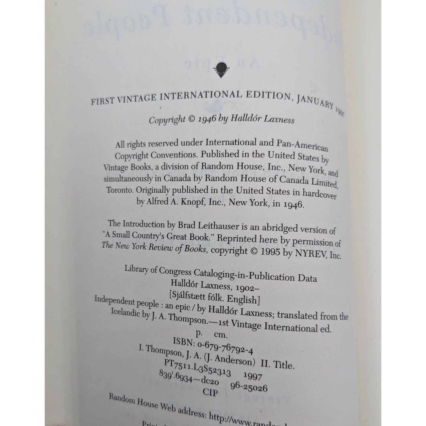 Independent People By Halldor Laxness Winner Of Nobel Prize Paperback