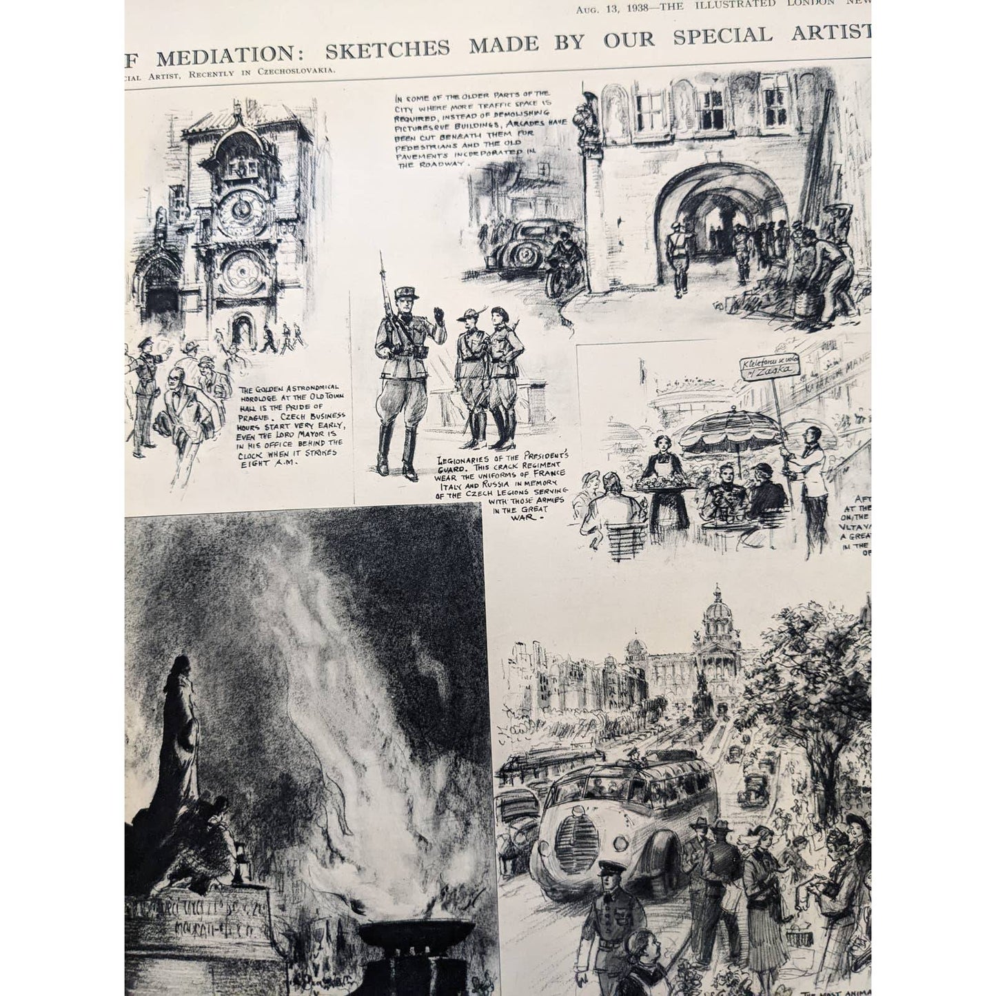 Vintage Illustrated London News Magazine Issue History 1930s Ads August 13, 1938