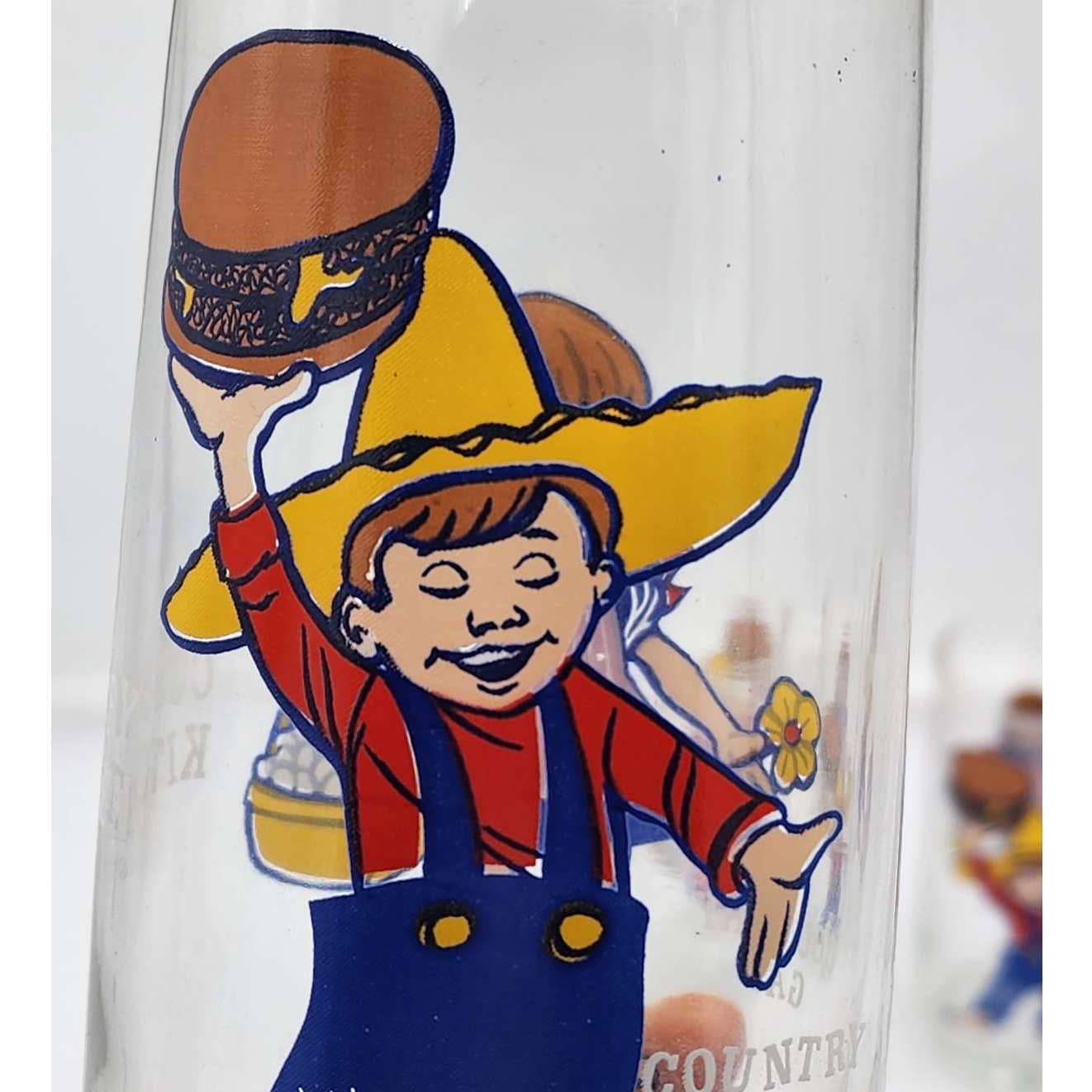 Pepsi Country Kitchen Country Gal Country Boy Advertising Drinking Glasses Set 4