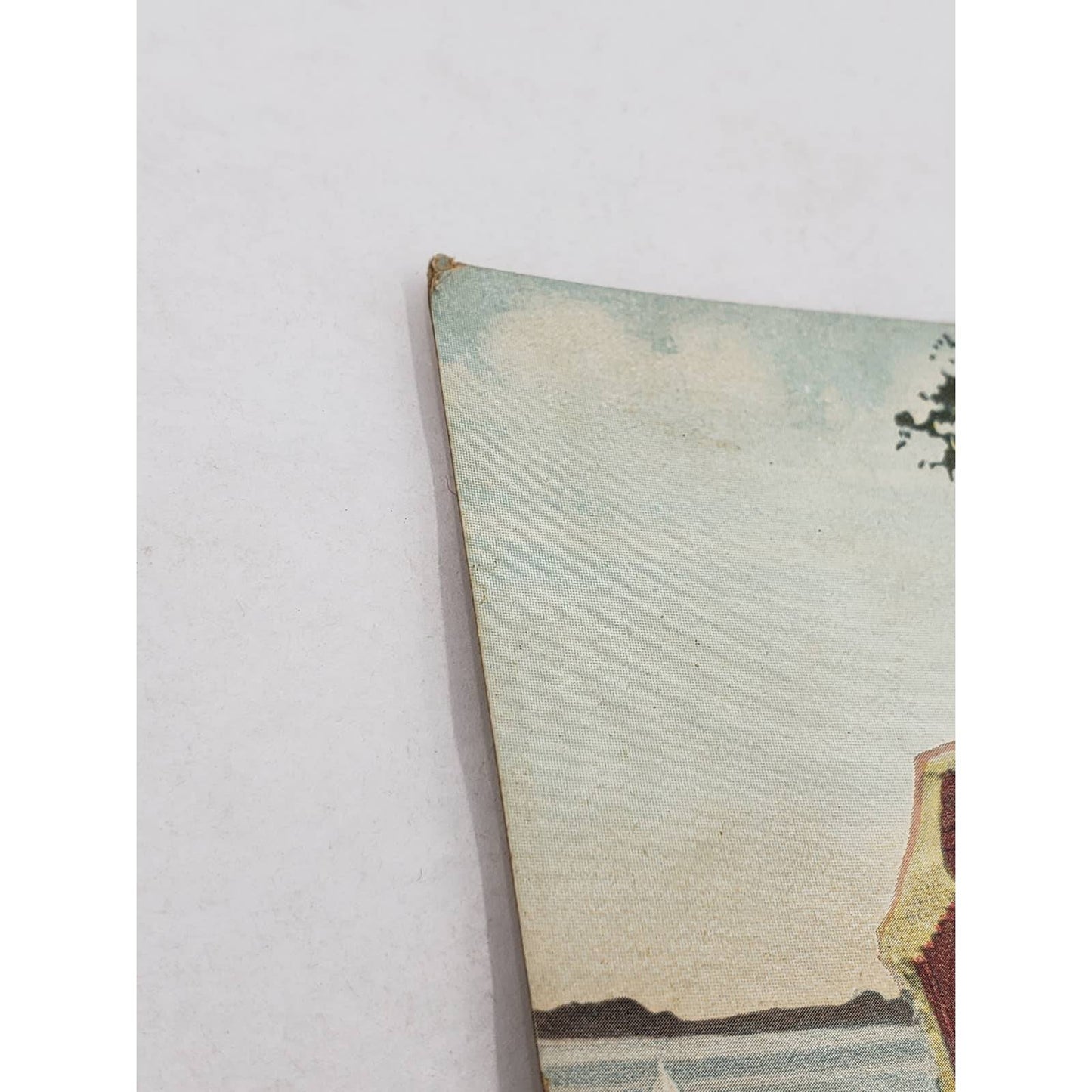 Early 1900s Romance Antique Postcard Stock Photo Couple Stroll Umbrella Romantic