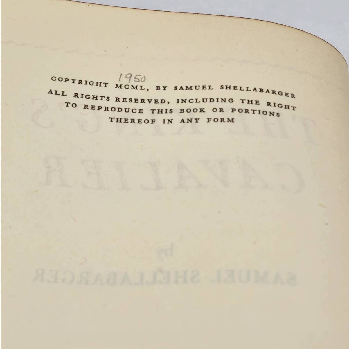 The Kings Cavalier By Samuel Shellabarger Vintage Book Action Adventure Novel