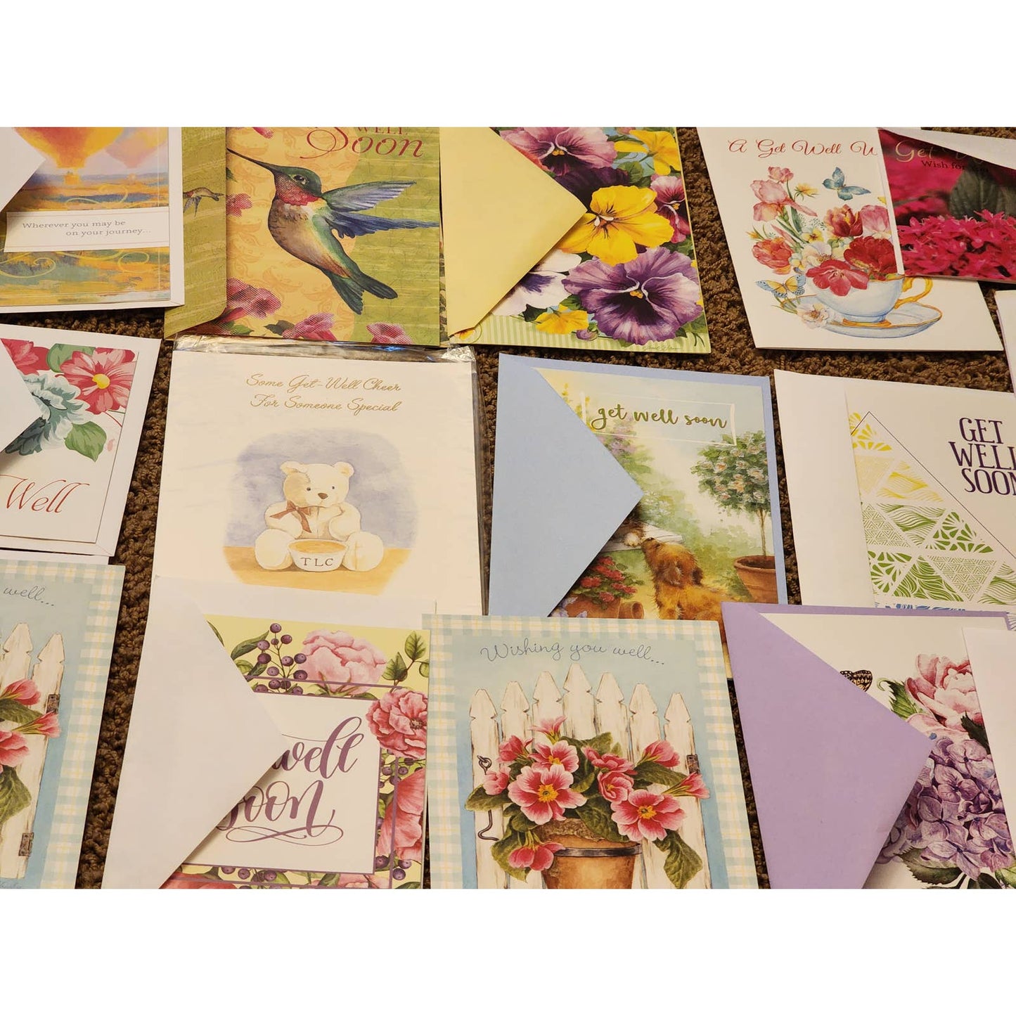 Get Well Cards Vintage Greeting Cards Assortment Mixed Lot Wishing Well 18 Cards