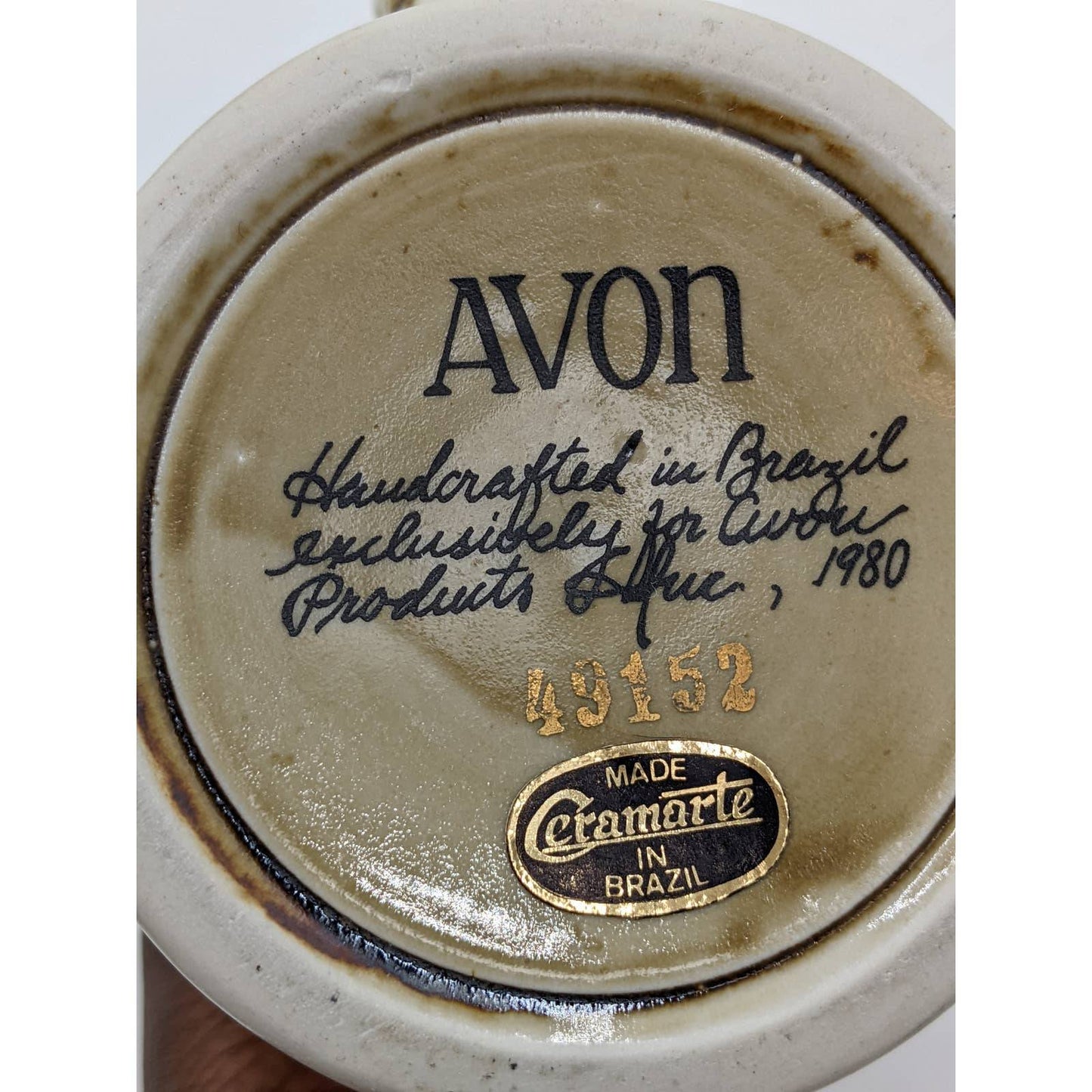 Avon Western Round-Up Ceramic Stein Mug Vintage Beer Drinkware - 1980 Brazil