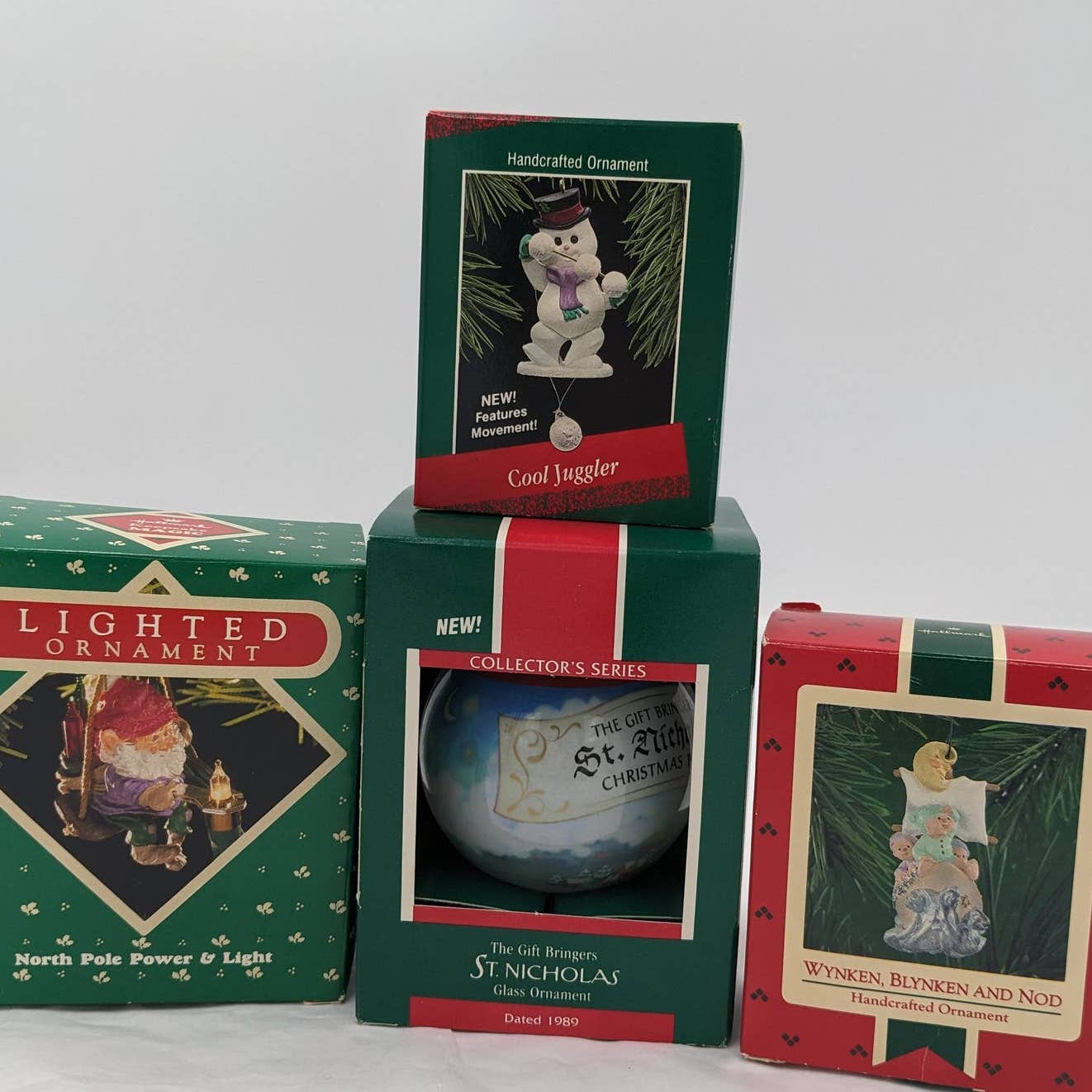 Hallmark Ornaments Vintage St Nicholas Snowman Cool Juggler Keepsake With Boxes