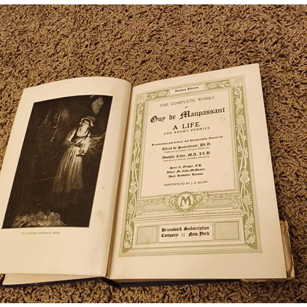 Antiquarian 1917 Complete Works Of Guy De Maupassant Verdun Edition 14 Volumes