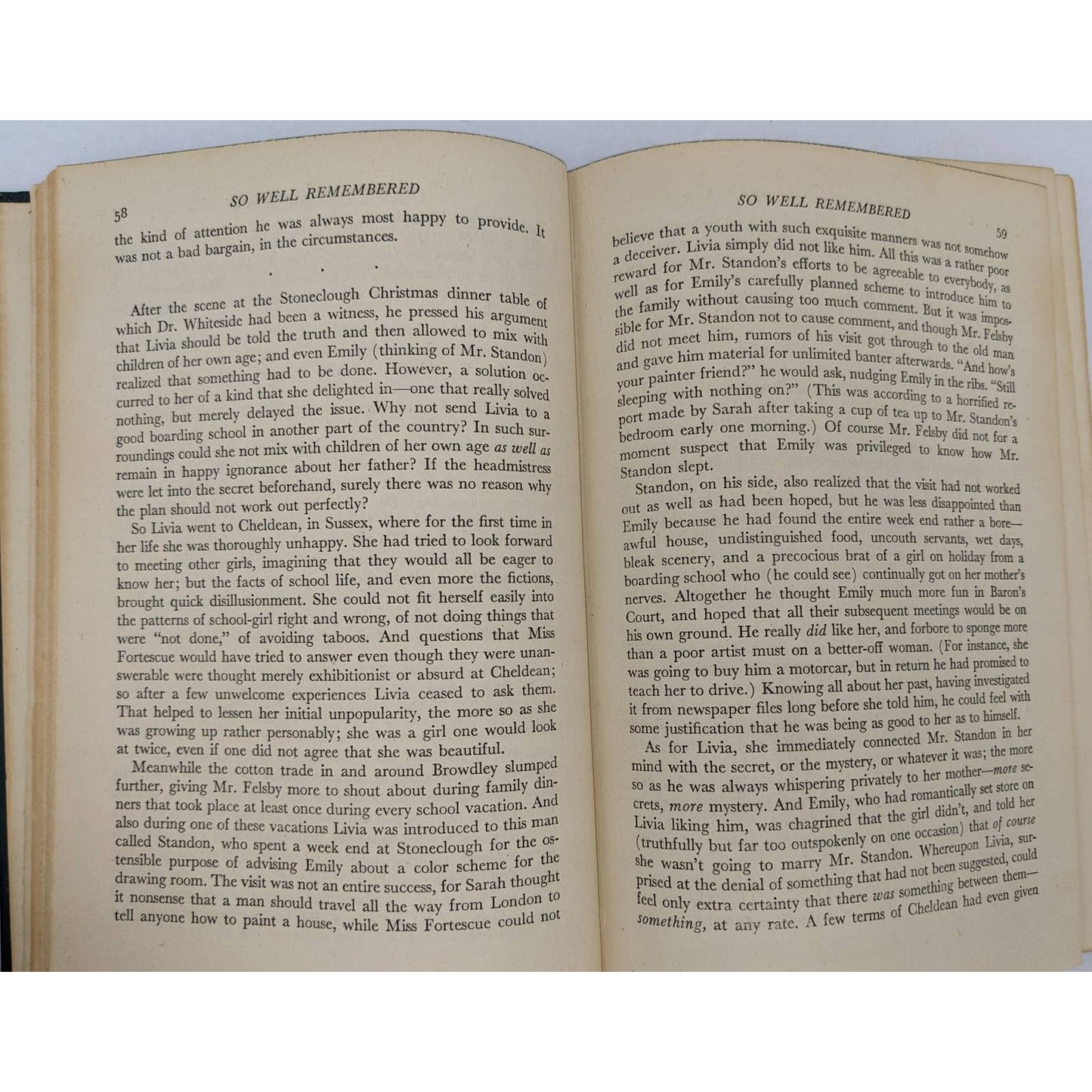 So Well Remembered By James Hilton Vintage Book Novel Early Edition 1945