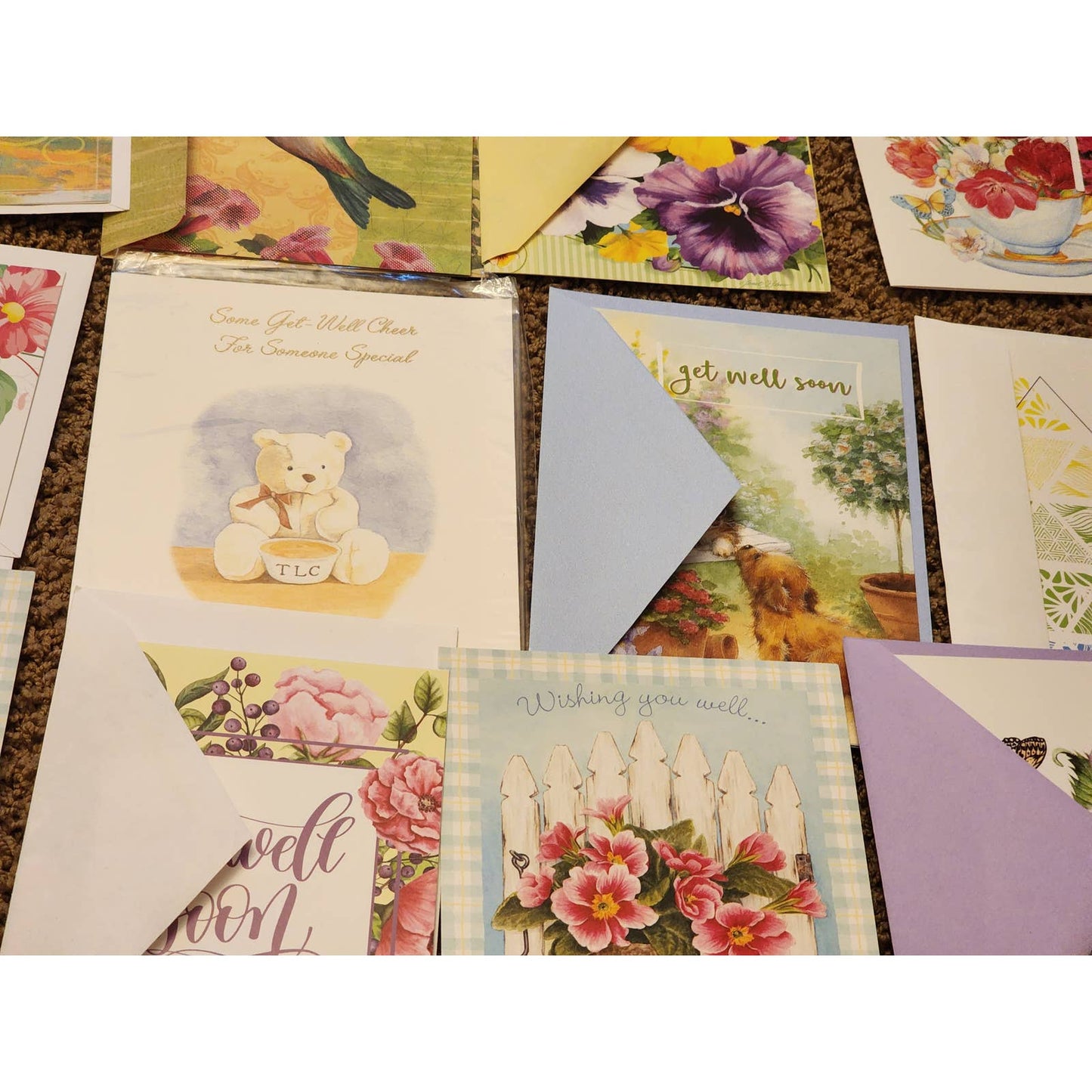 Get Well Cards Vintage Greeting Cards Assortment Mixed Lot Wishing Well 18 Cards
