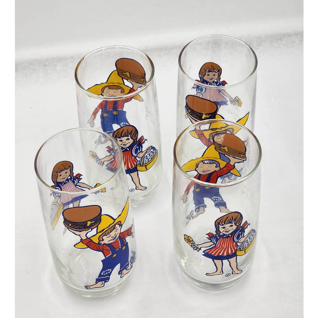 Pepsi Country Kitchen Country Gal Country Boy Advertising Drinking Glasses Set 4