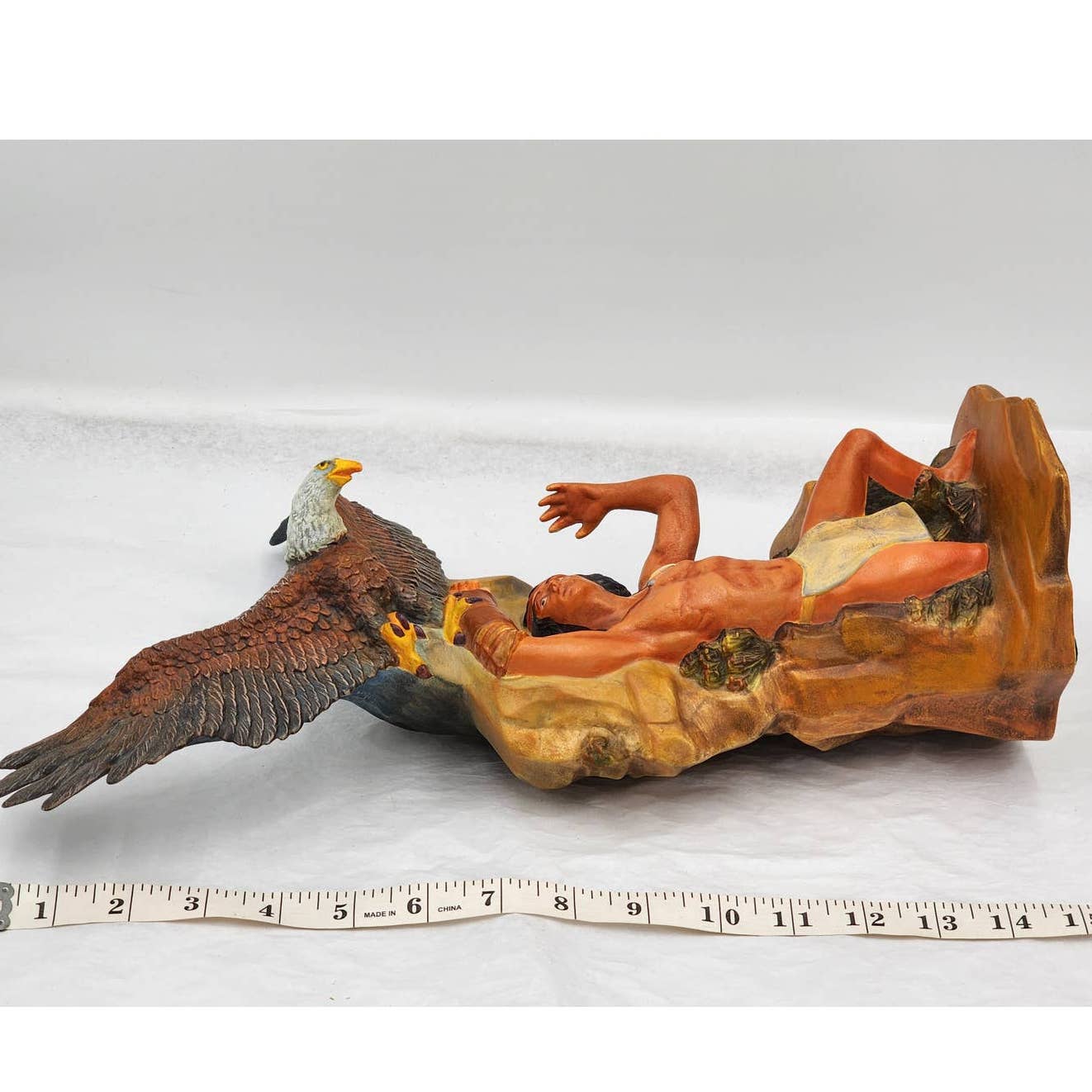 Southwestern Native American Style Indian Eagle Whitewater Ceramic Vintage 15"