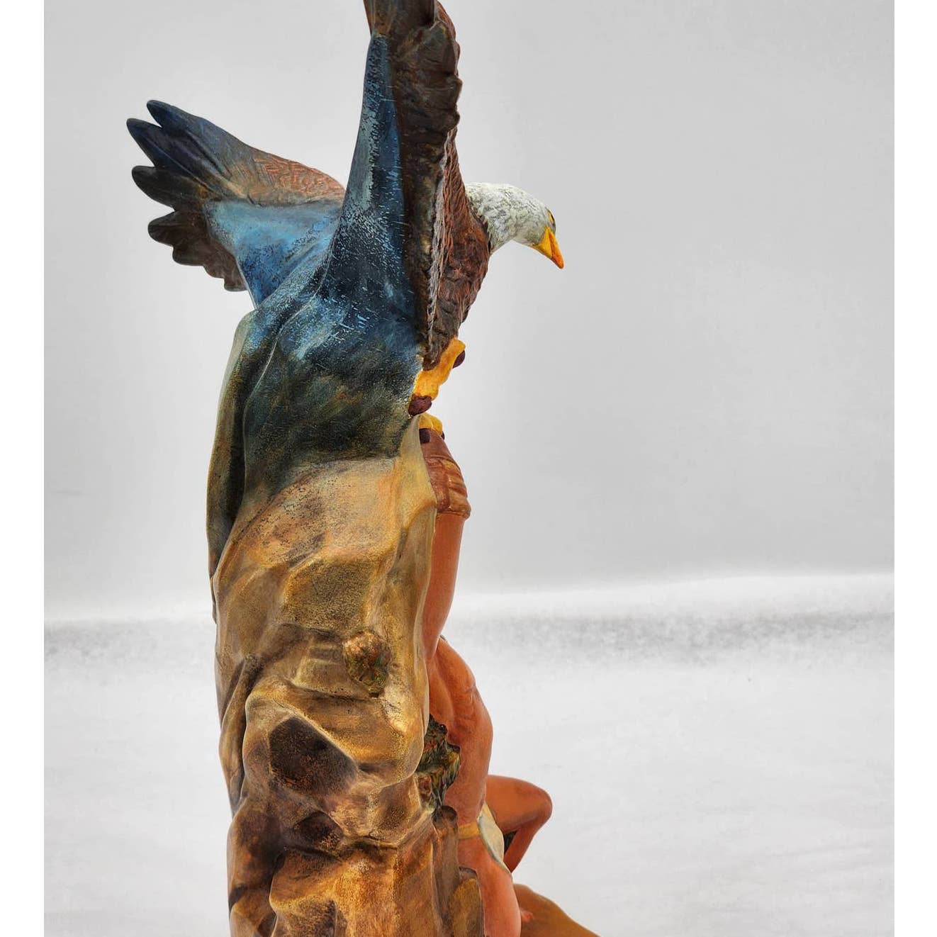 Southwestern Native American Style Indian Eagle Whitewater Ceramic Vintage 15"