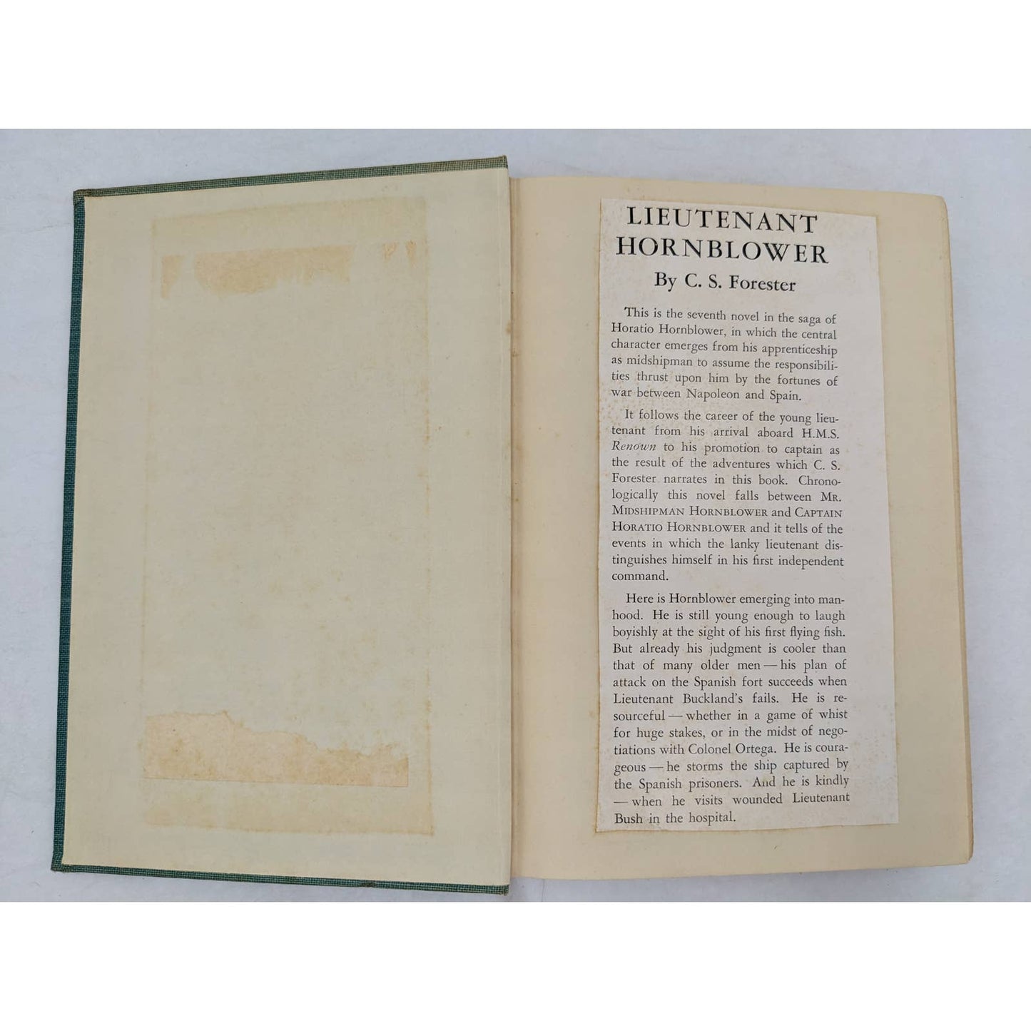 Lieutenant Hornblower C.S. Forester Sea Adventure Fiction Vintage Hardcover 1952