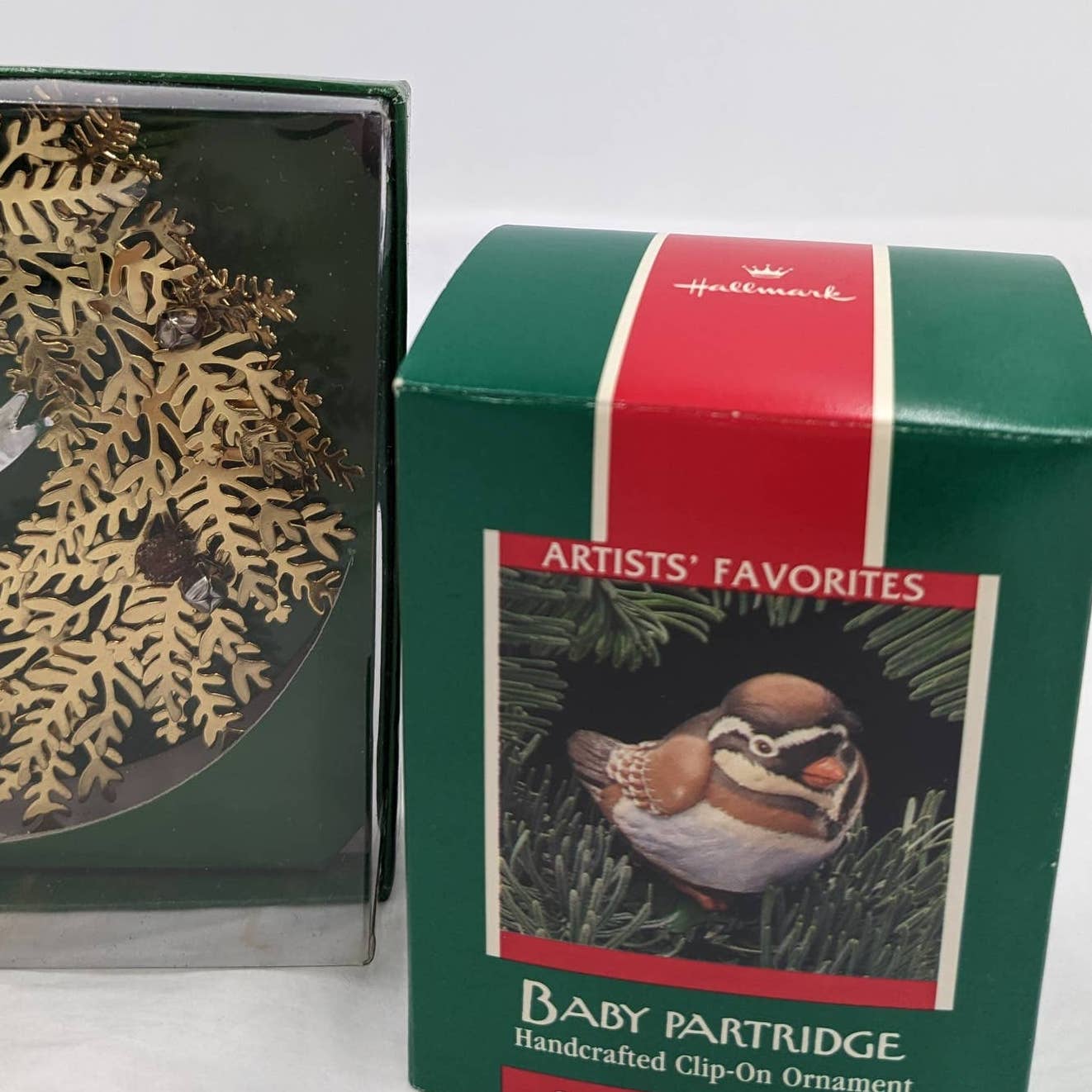 Hallmark Ornaments Vintage Christmas Greatest Story Gratitude Baby Partridge Box