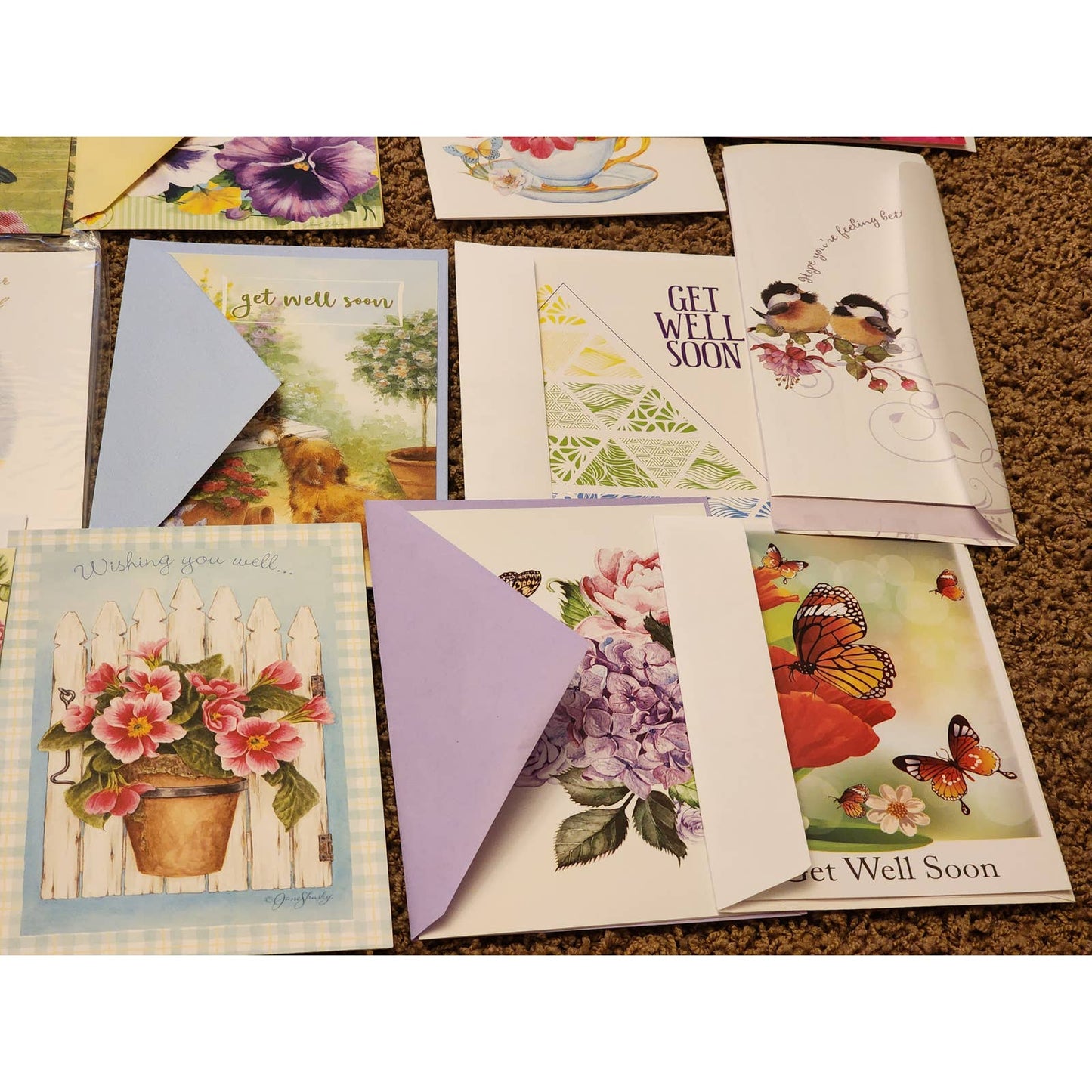 Get Well Cards Vintage Greeting Cards Assortment Mixed Lot Wishing Well 18 Cards