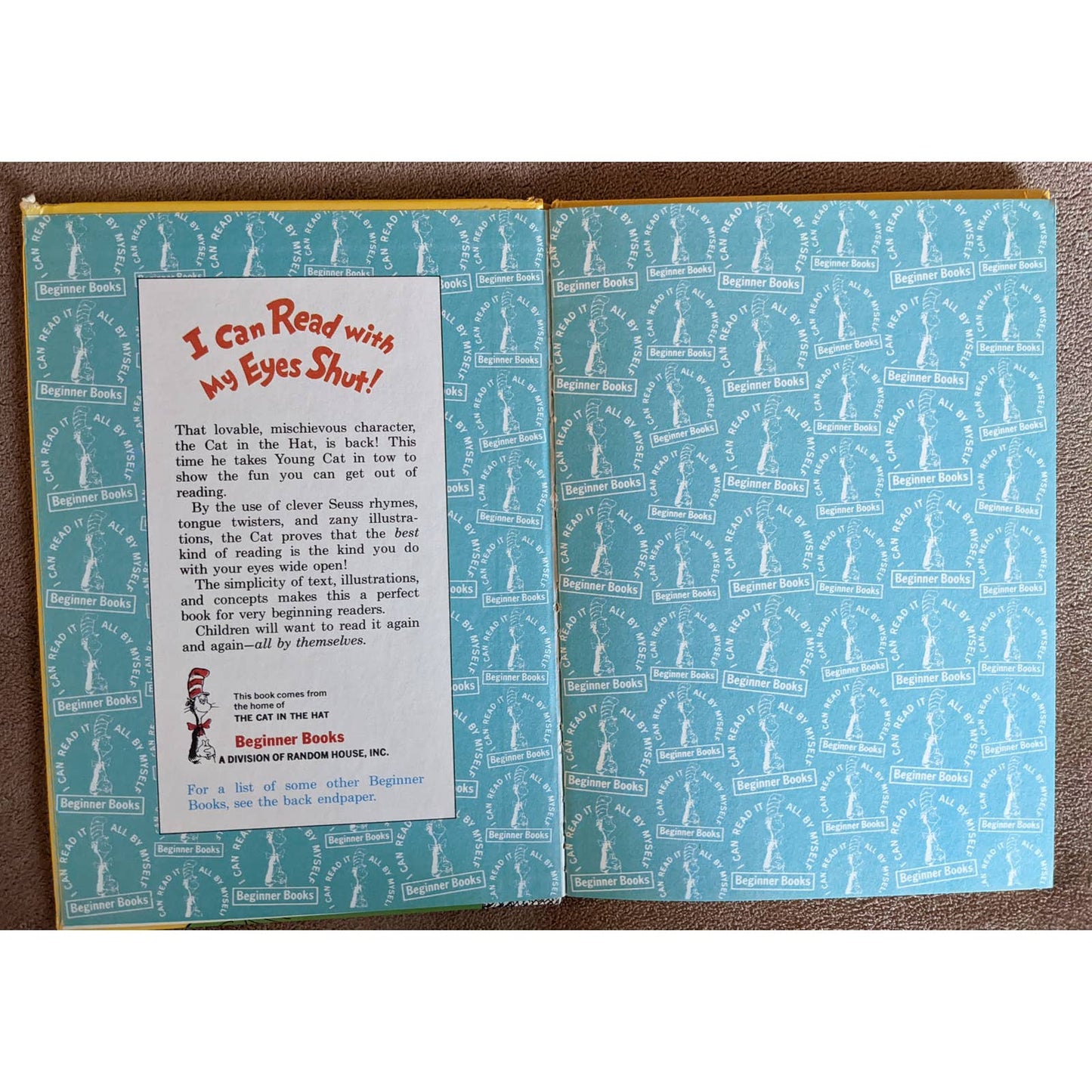 Vintage 1978 Dr. Seuss I Can Read With My Eyes Shut! B-64 Edition