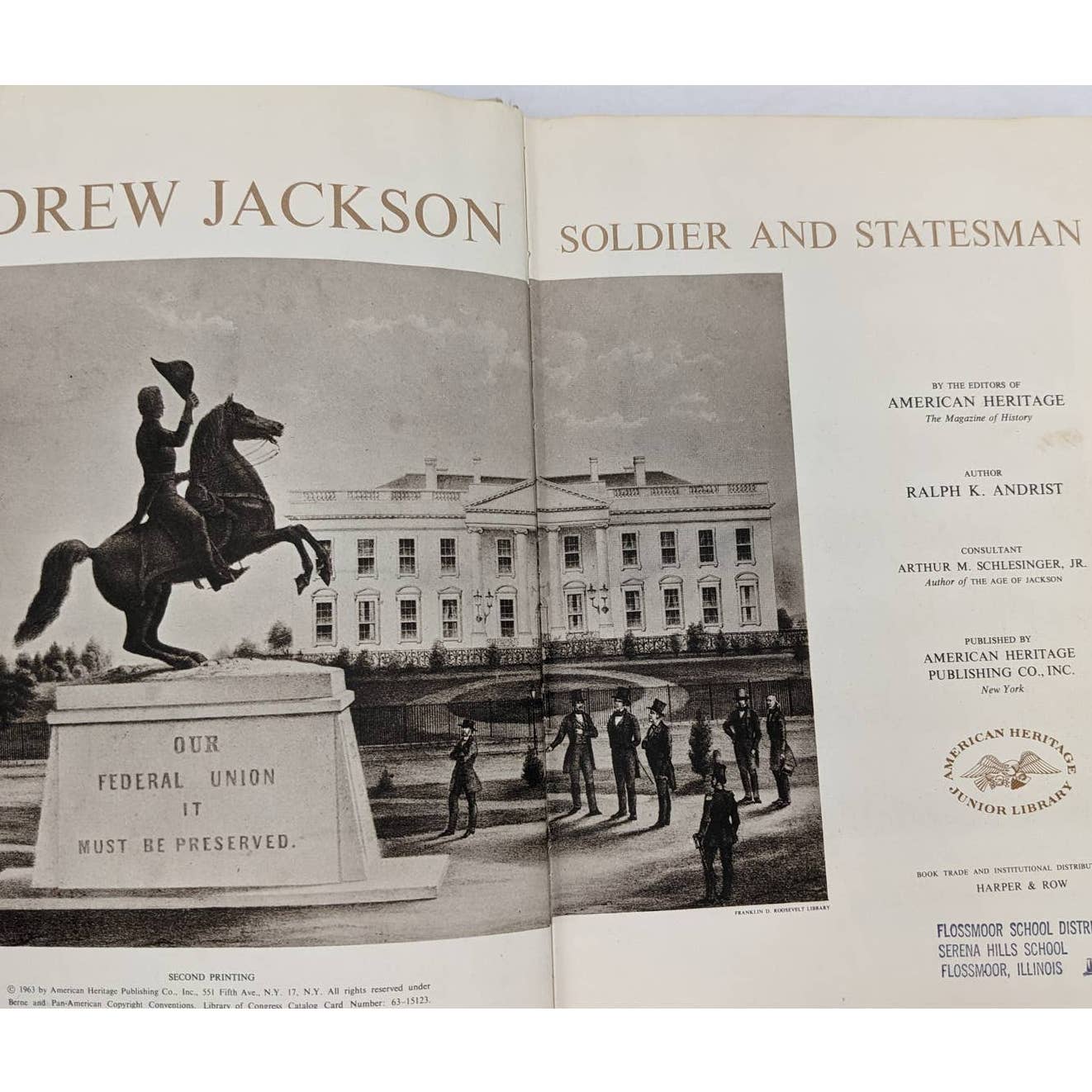 Andrew Jackson Soldier Statesman American Heritage Junior Vintage Childrens 1963
