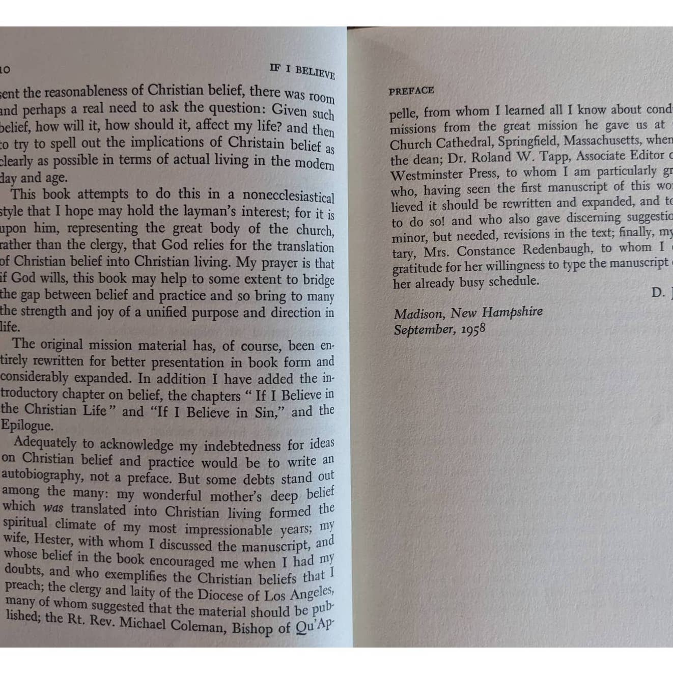 Vintage If I Believe By Donald J Campbell If I Believe in God, Sin, Jesus Christ