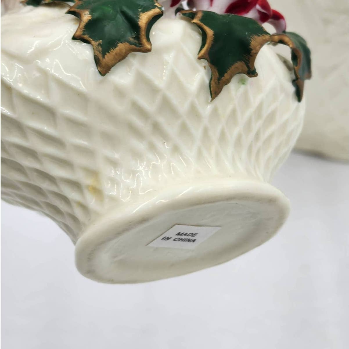 Crown Pitcher Poinsettia Pitcher Glazed Jade Christmas Set Of 2