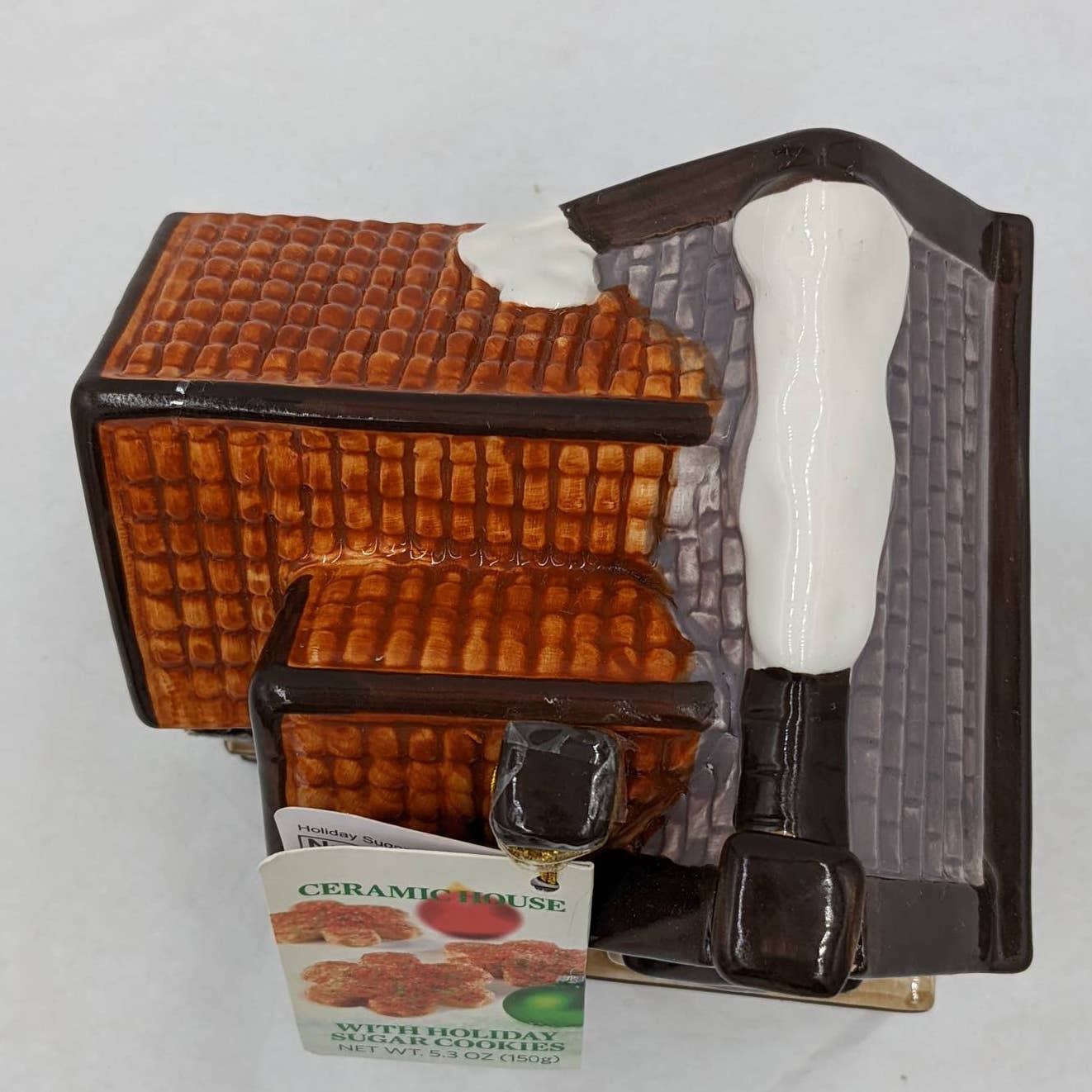 Vintage CIB Ceramic House Victorian Holiday Cookie Jars Canister Israel Set of 2