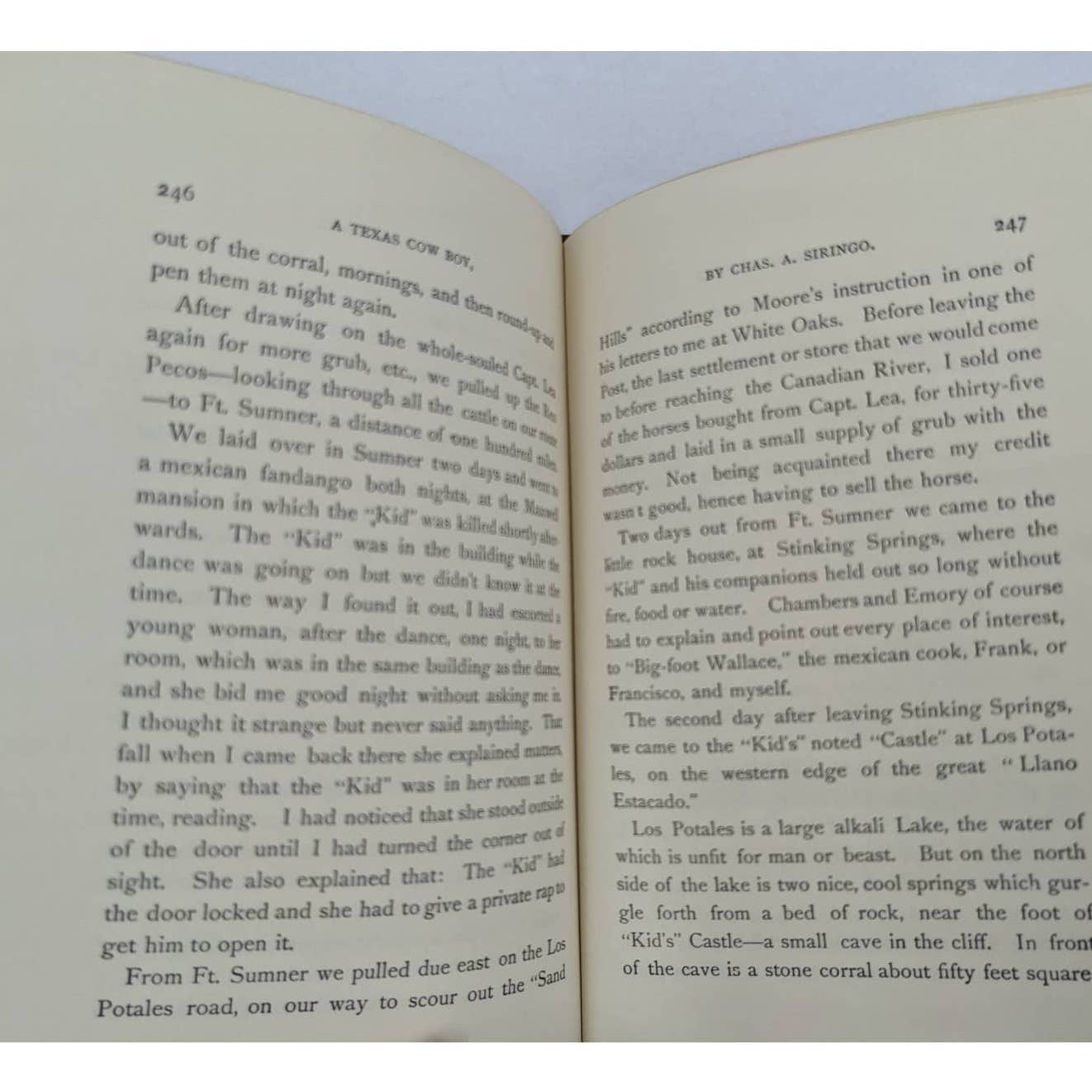 A Texas Cow Boy By Chas A. Siringo Vintage Autobiography Classics Old West