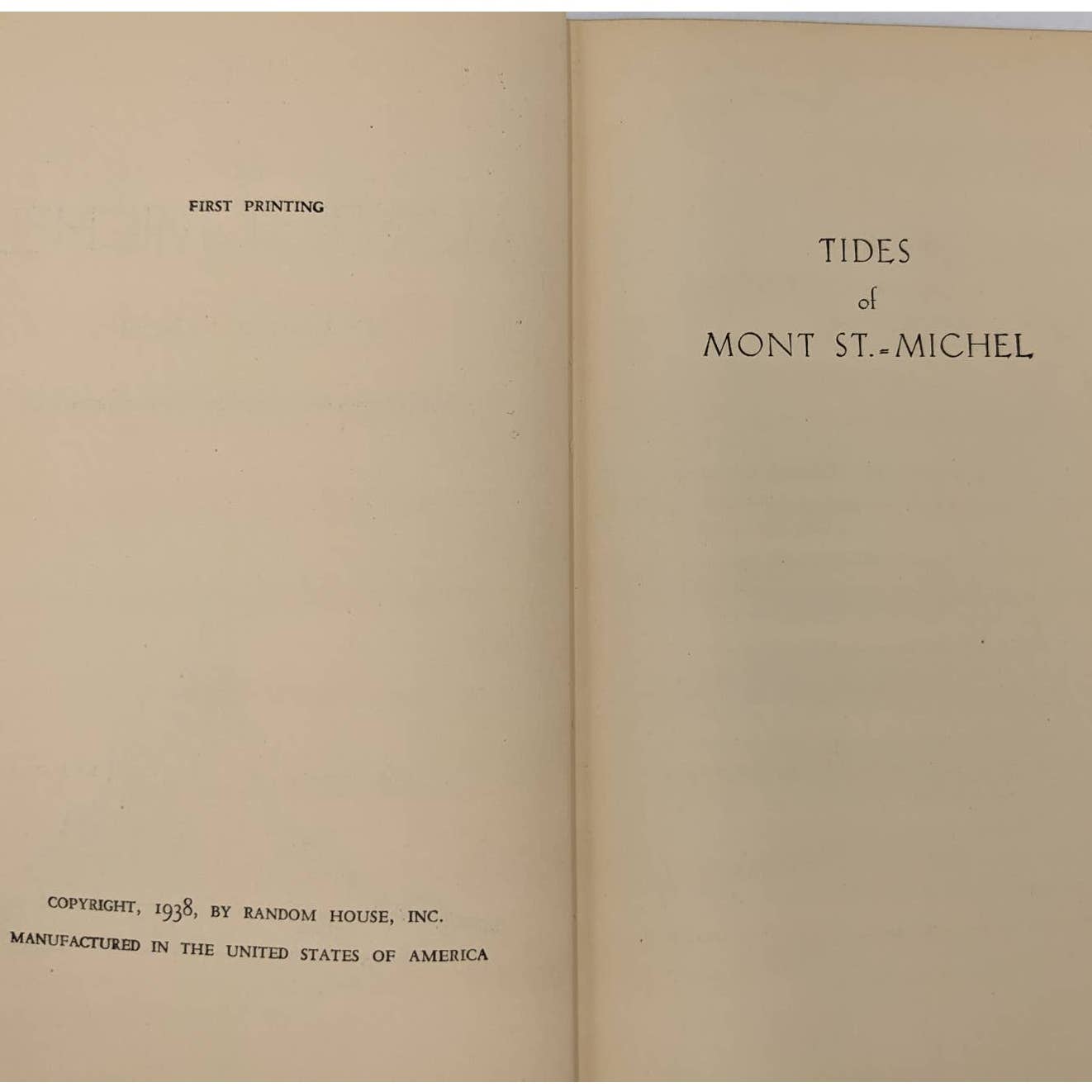 Tides Of Mont St. Michel By Roger Vercel Vintage Book First Printing 1938