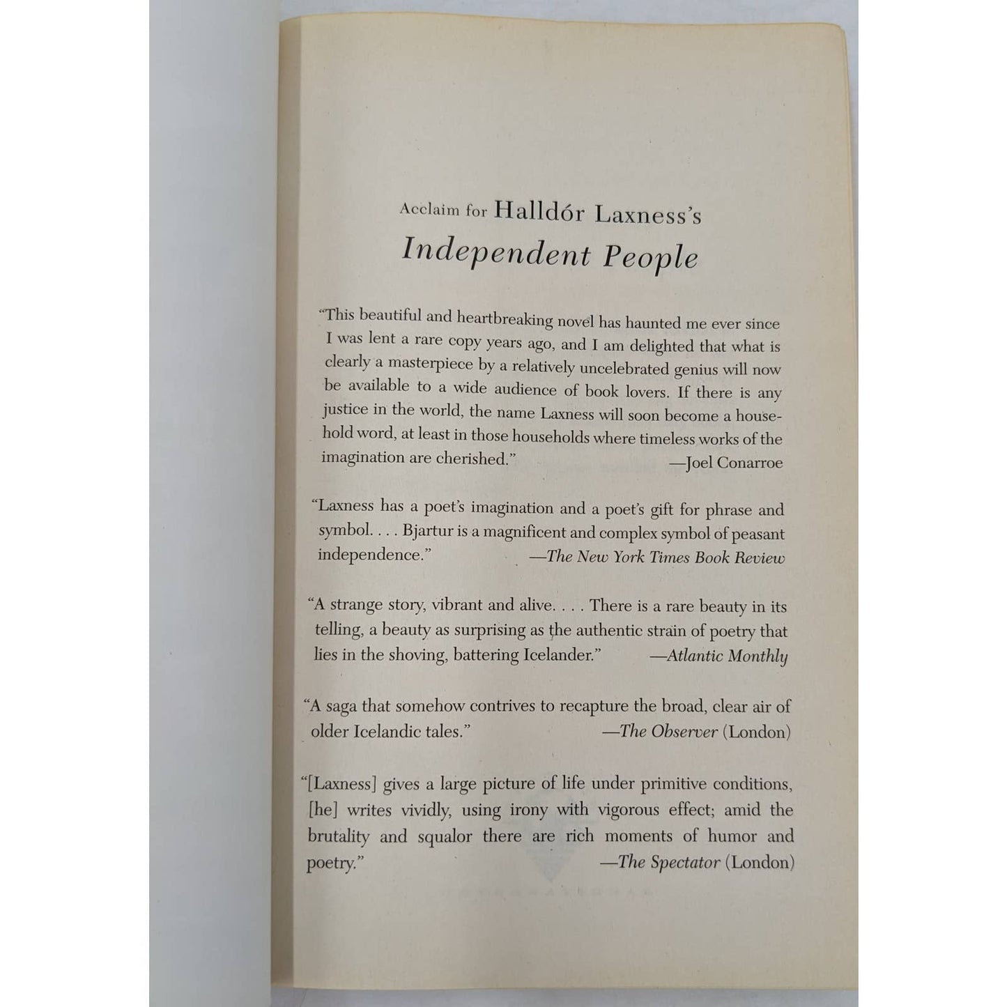 Independent People By Halldor Laxness Winner Of Nobel Prize Paperback