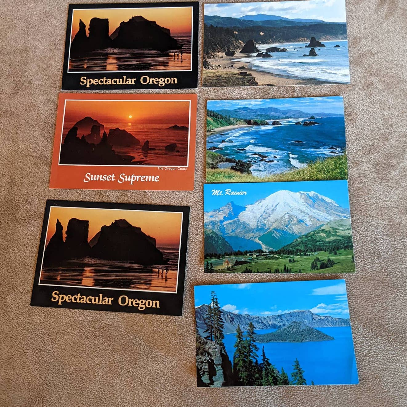 Vintage Oregon Postcard Lot Oregon Coast, Crater Lake Mount Rainier Sunrise Park