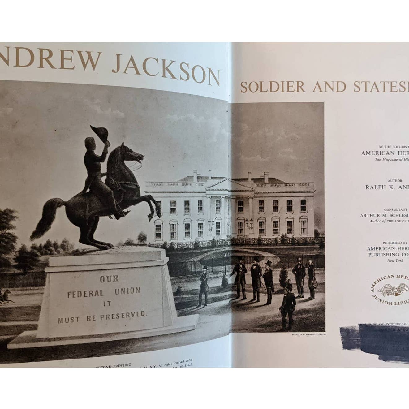 Vintage American Heritage Junior Literature Andrew Jackson And Thomas Jefferson