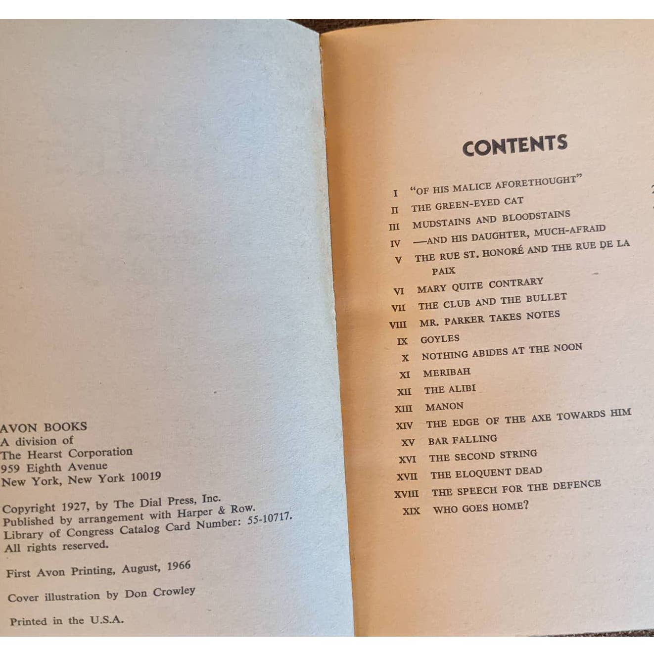 1966 Clouds Of Witness: Lord Peter Wimsey An Avon Mystery By Dorothy L. Sayers