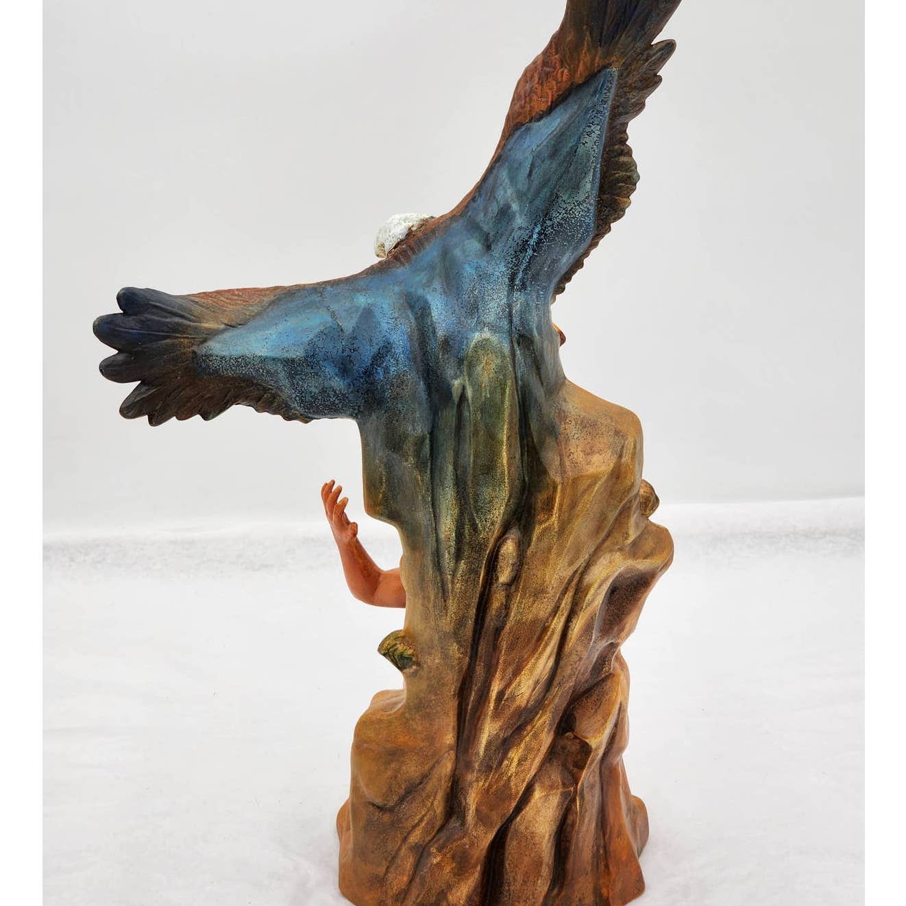 Southwestern Native American Style Indian Eagle Whitewater Ceramic Vintage 15"
