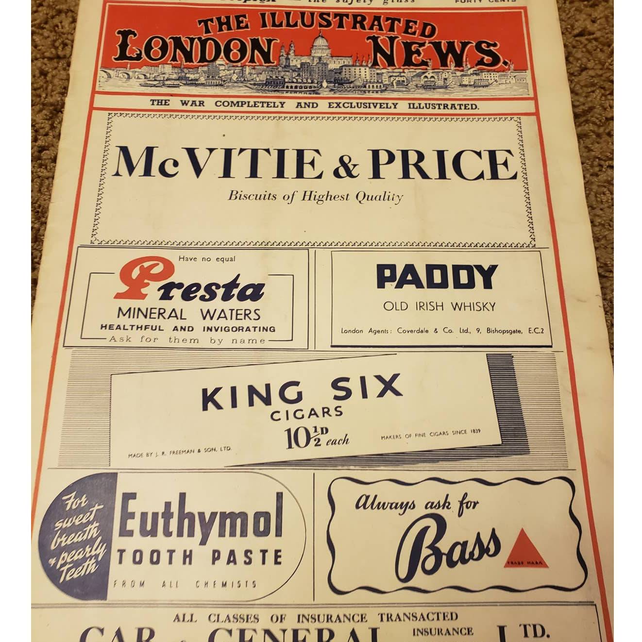 Vintage Illustrated London News Magazine Issue Vintage Ads WW2 June 20 1942