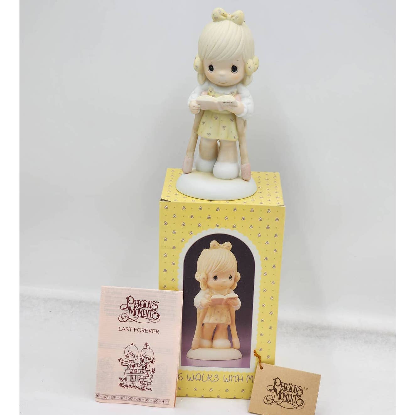 Precious Moments He Walks With Me 107999 Easter 1987 Special Edition Box Tags