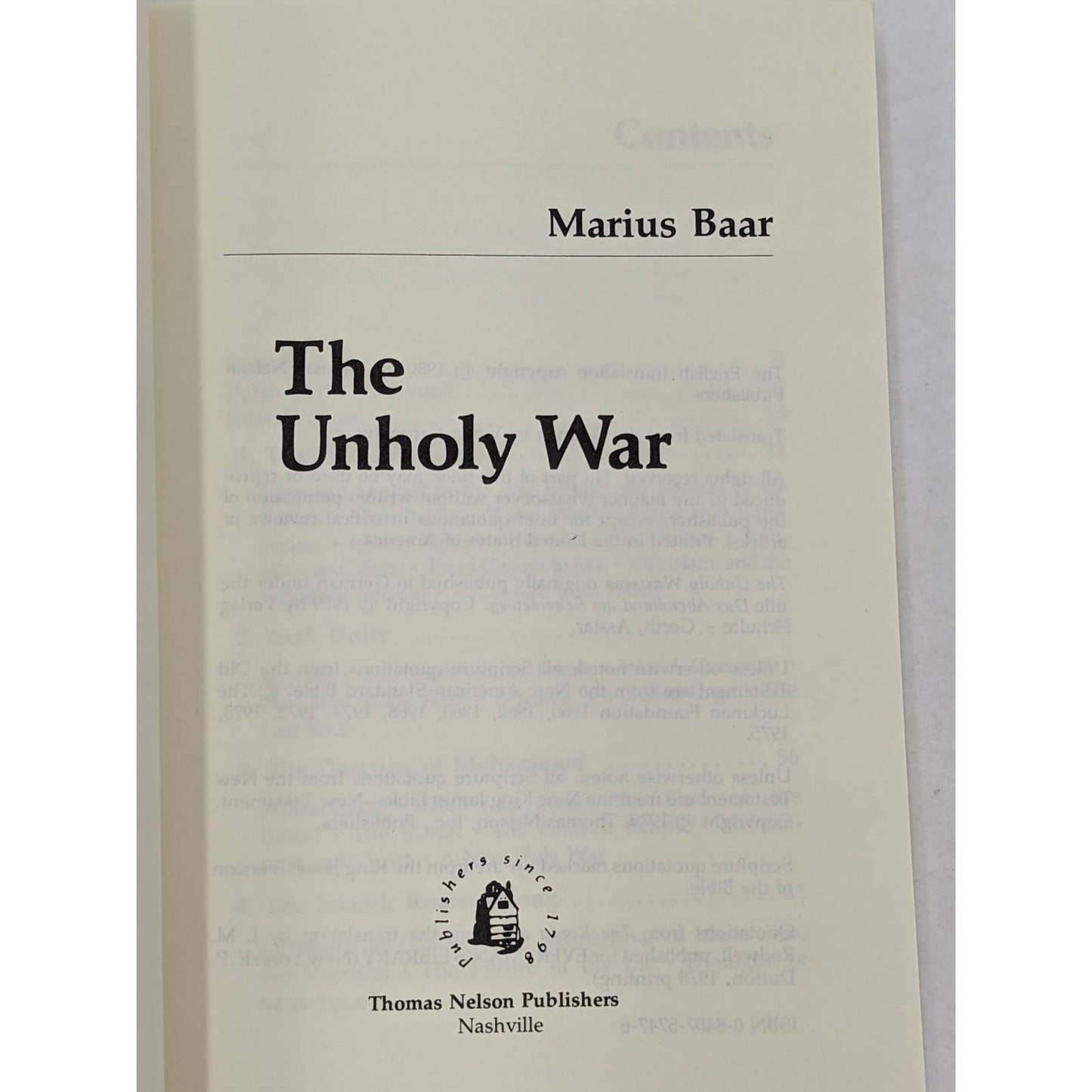 Unholy War By Marius Baar Armageddon End Times AntiChrist Prophecy Vintage 1980