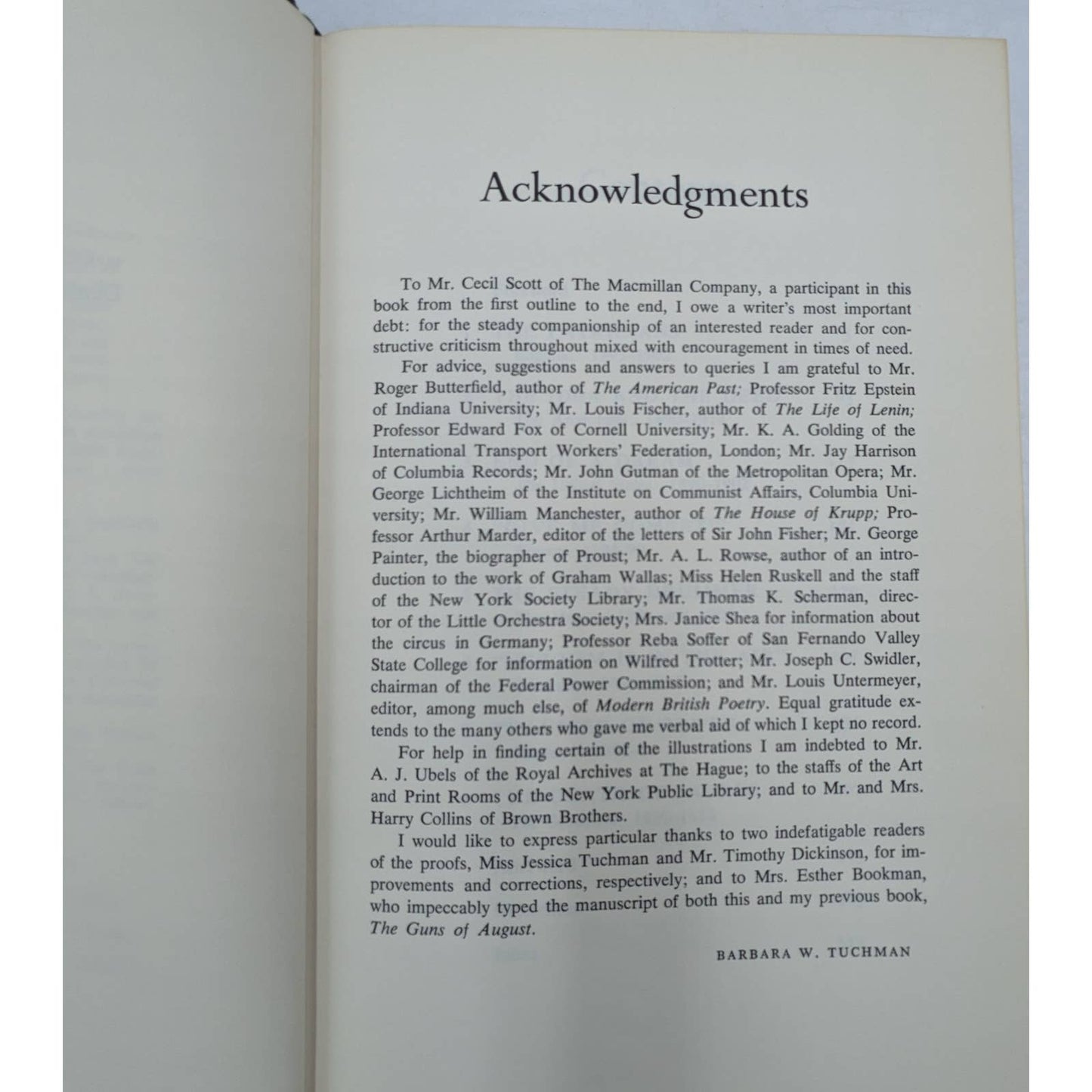 The Proud Tower A Portrait Of The World Before The War By Barbara W. Tuchman