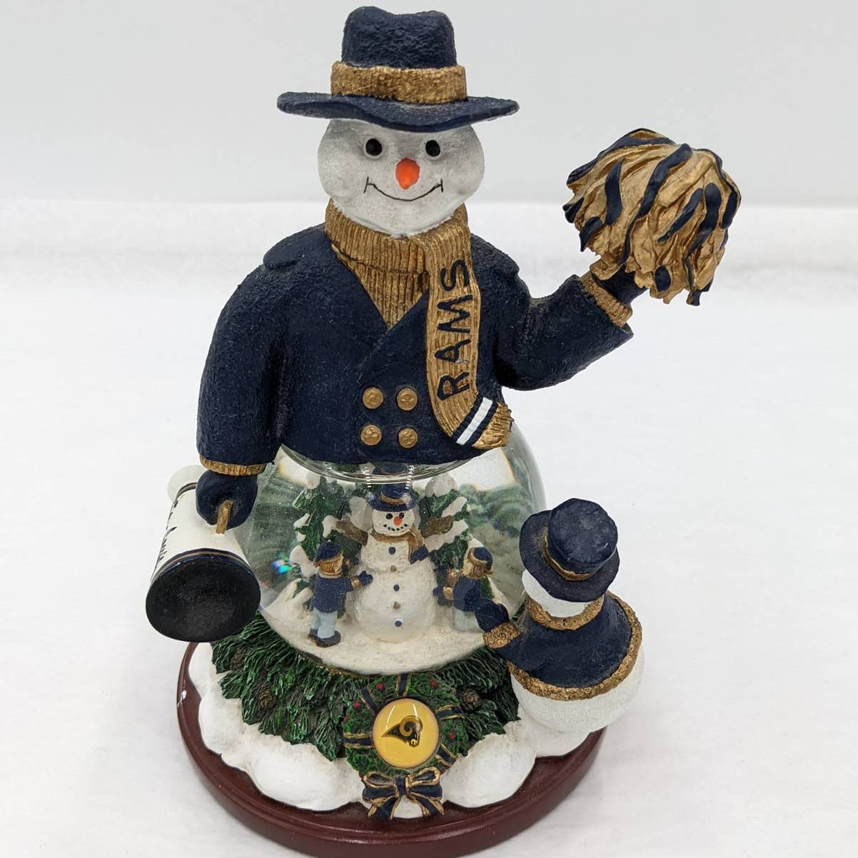 St. Louis Rams Snowman Cheer Snow Globe Second Limited Series 7" Tall