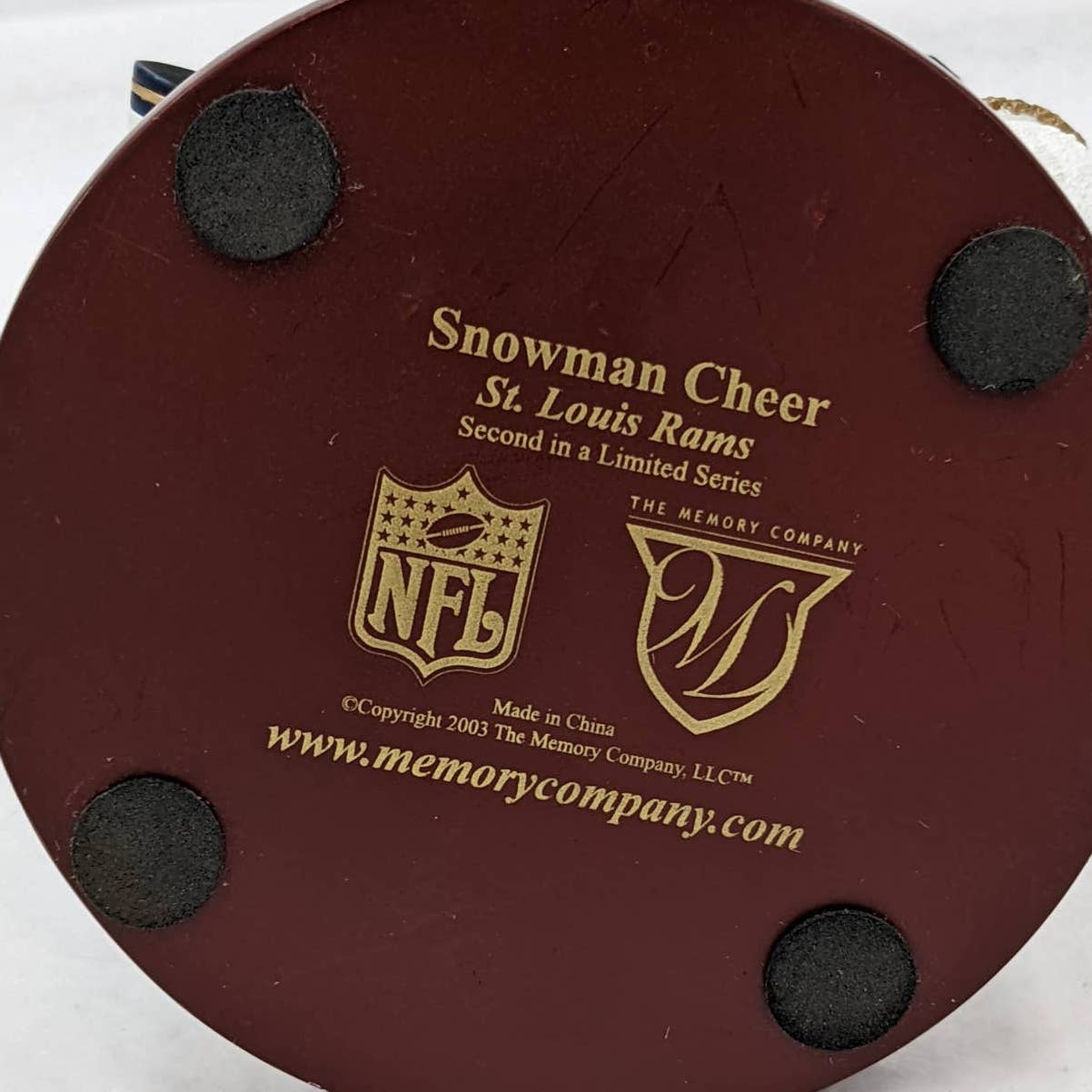 St. Louis Rams Snowman Cheer Snow Globe Second Limited Series 7" Tall