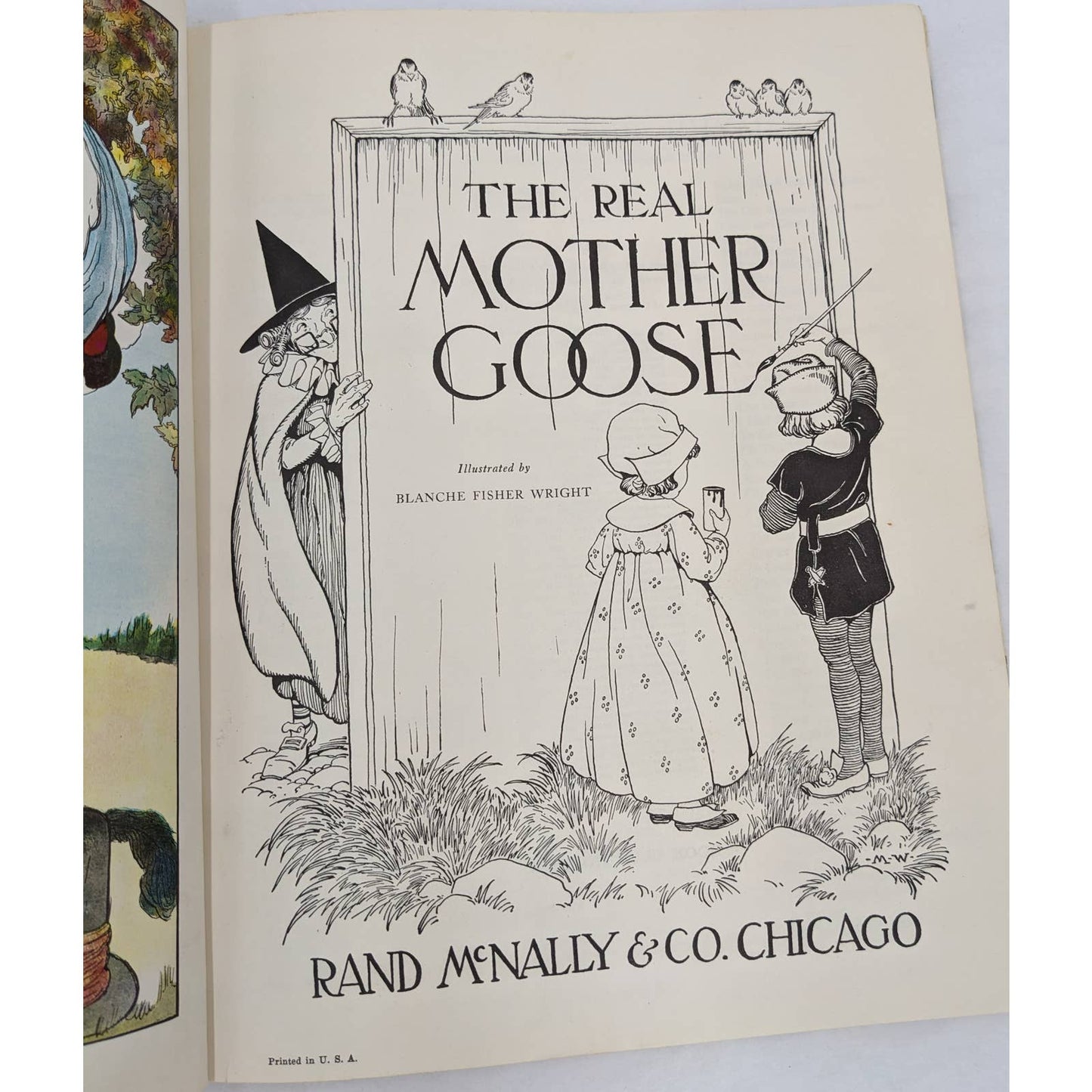 The Real Mother Goose Illustrated Blanche Fisher Wright Vintage Childrens 1944