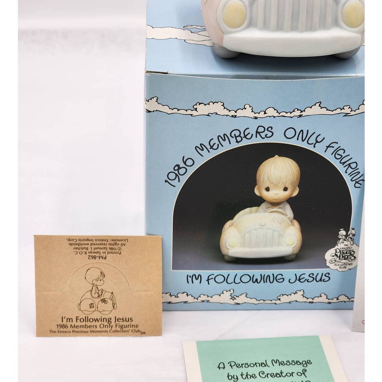 Precious Moments I'm Following Jesus 1986 Members Only PM-862 Vintage Box Tags