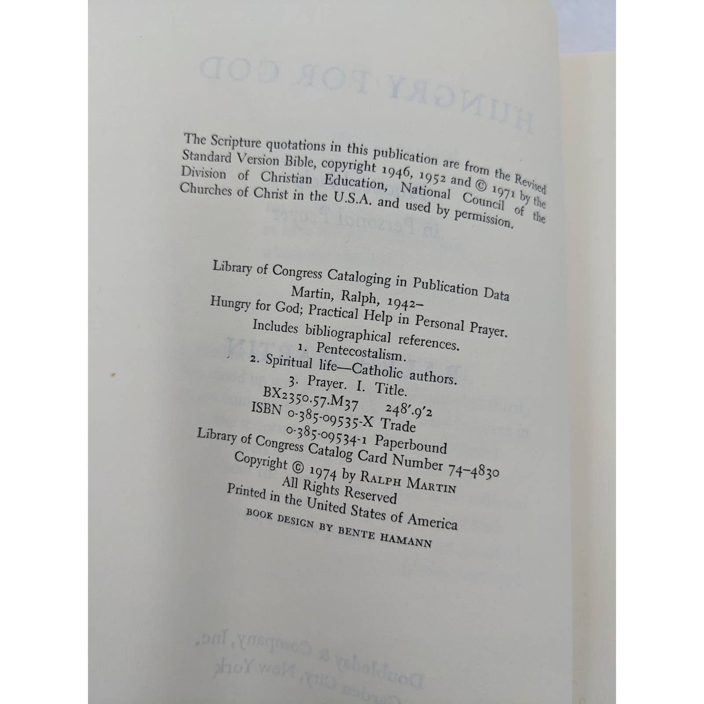 Hungry For God Practical Help In Personal Prayer Paperback By Ralph Martin 1974
