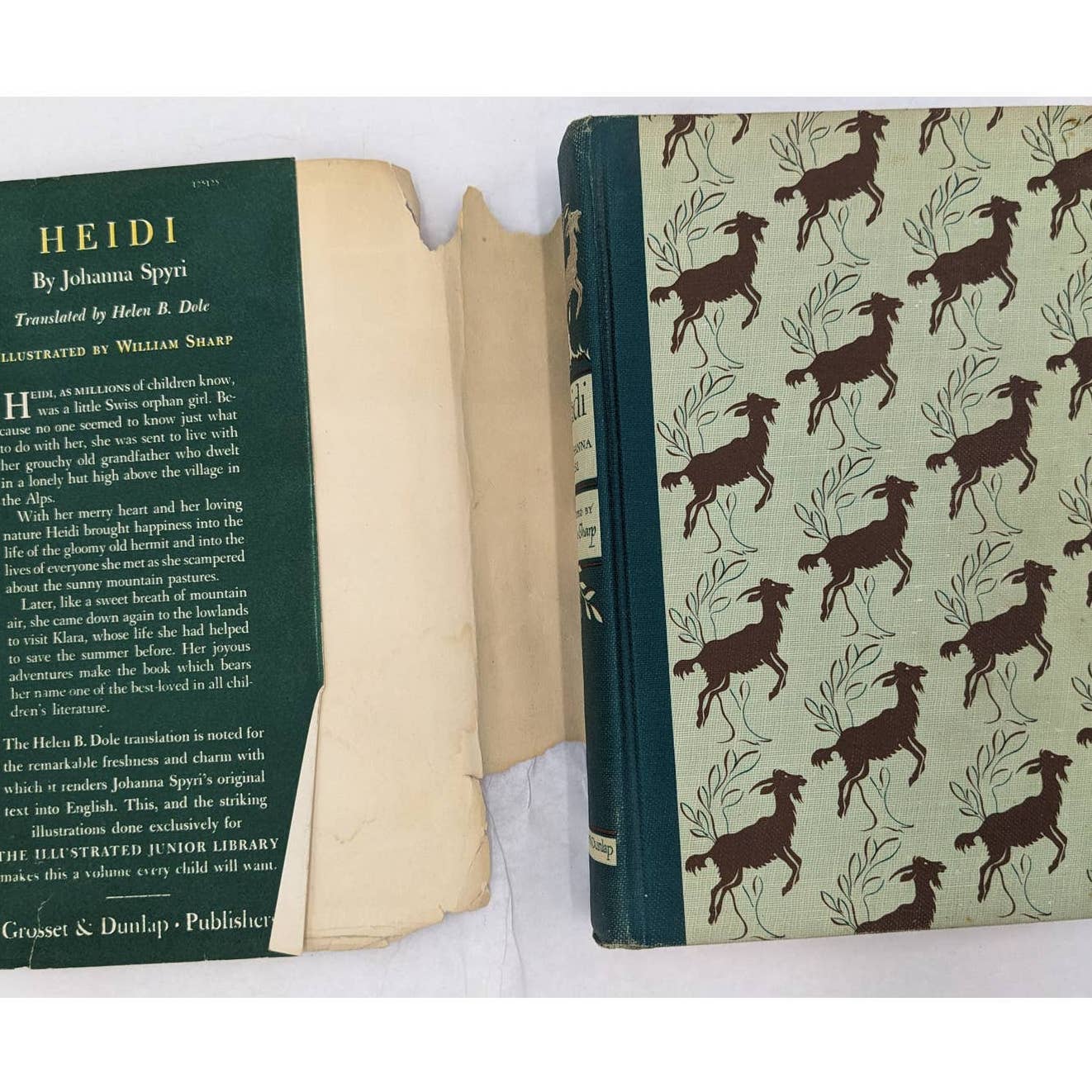 Heidi By Johanna Spyri Illustrated By William Sharp Junior Vintage Book 1945