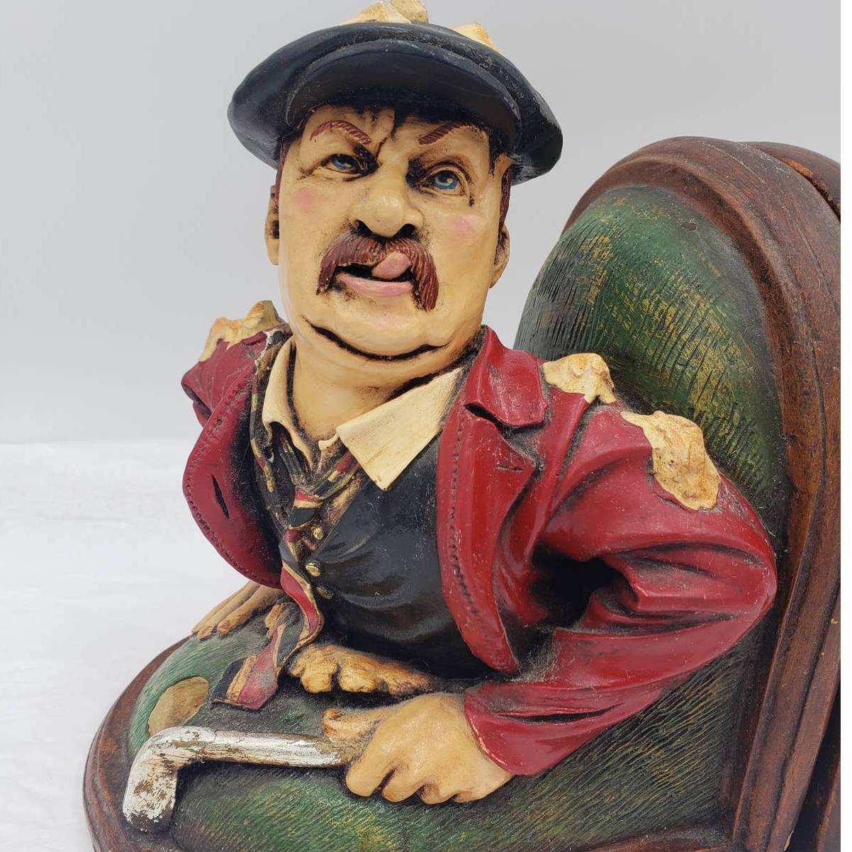 Peter Mook Golfer Book End "The Frustrated" Pair Set of Funny Whimsical Golfing