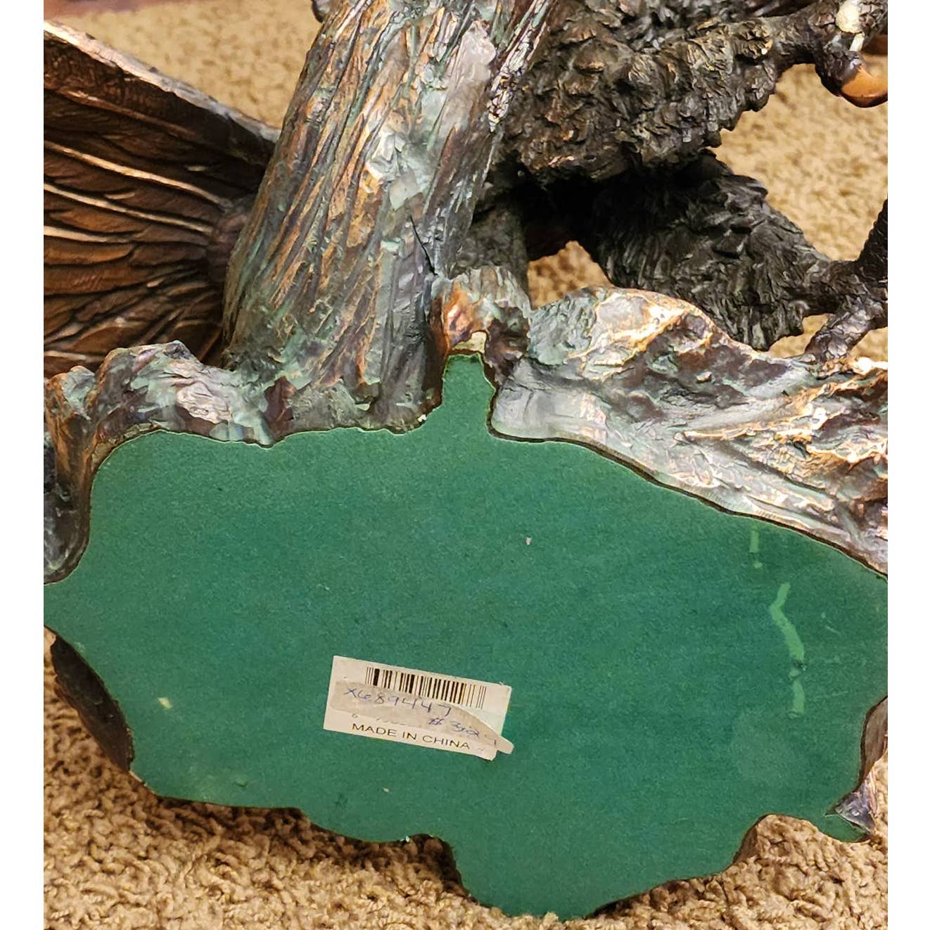 Eagle Sculpture Large Catching Prey Swooping Marian Imports Bronze Plated Resin