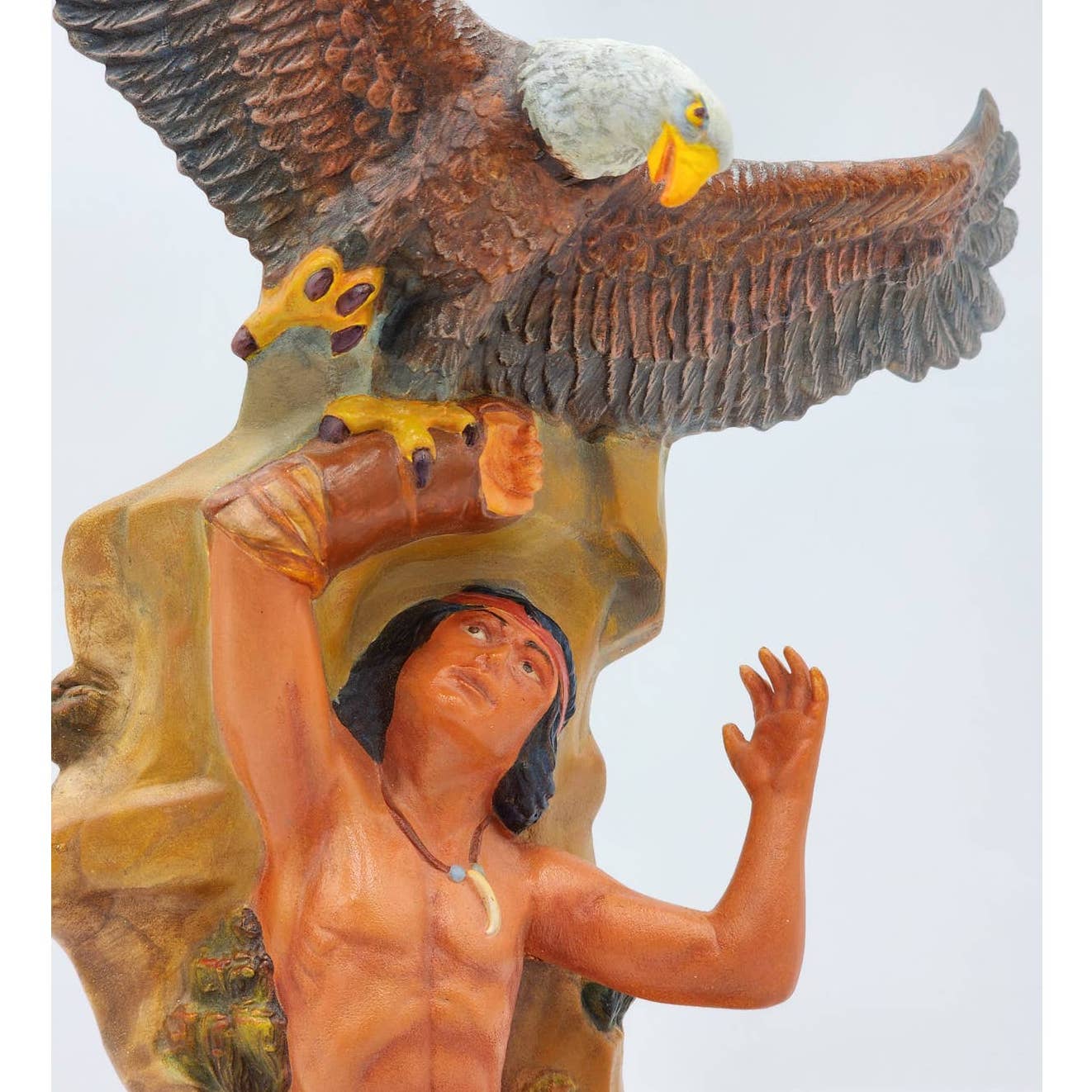 Southwestern Native American Style Indian Eagle Whitewater Ceramic Vintage 15"