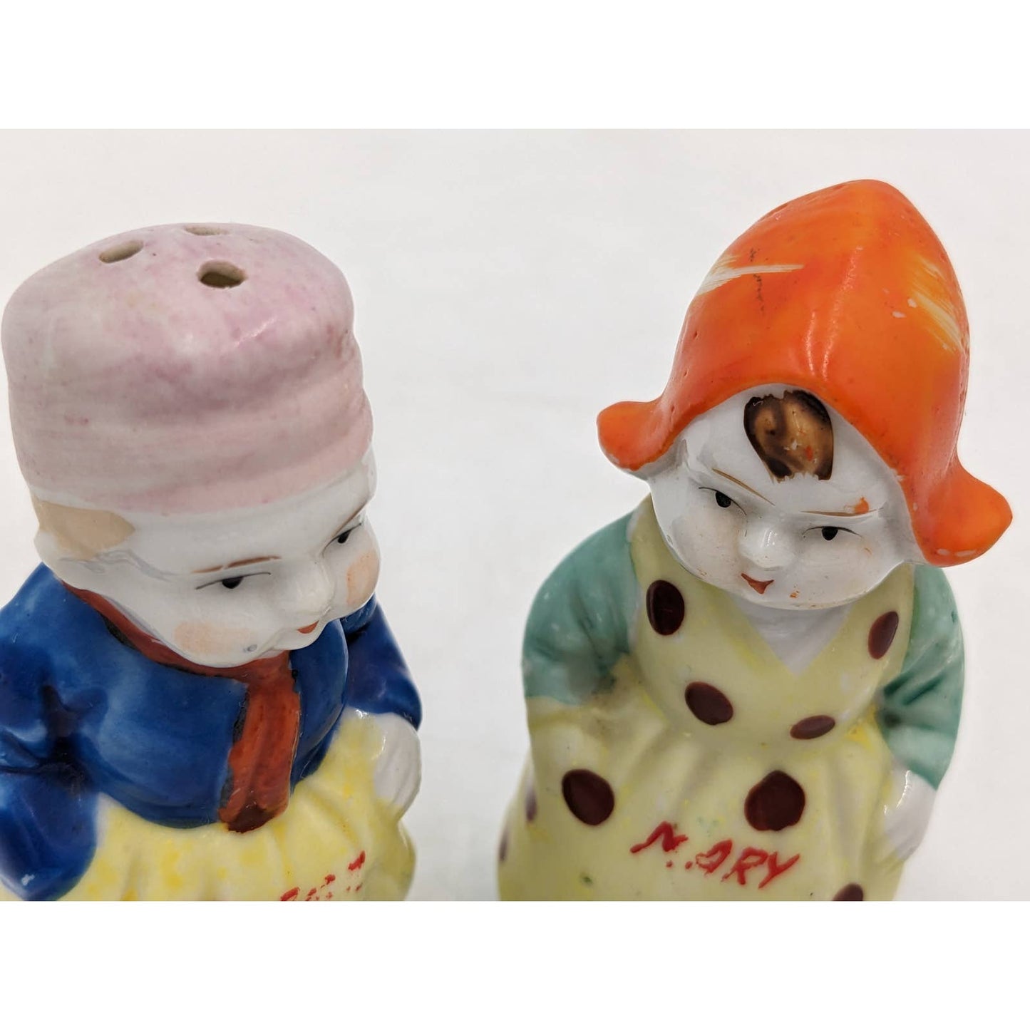 Vintage George And Mary Salt And Pepper Shaker Pair Set Adorable