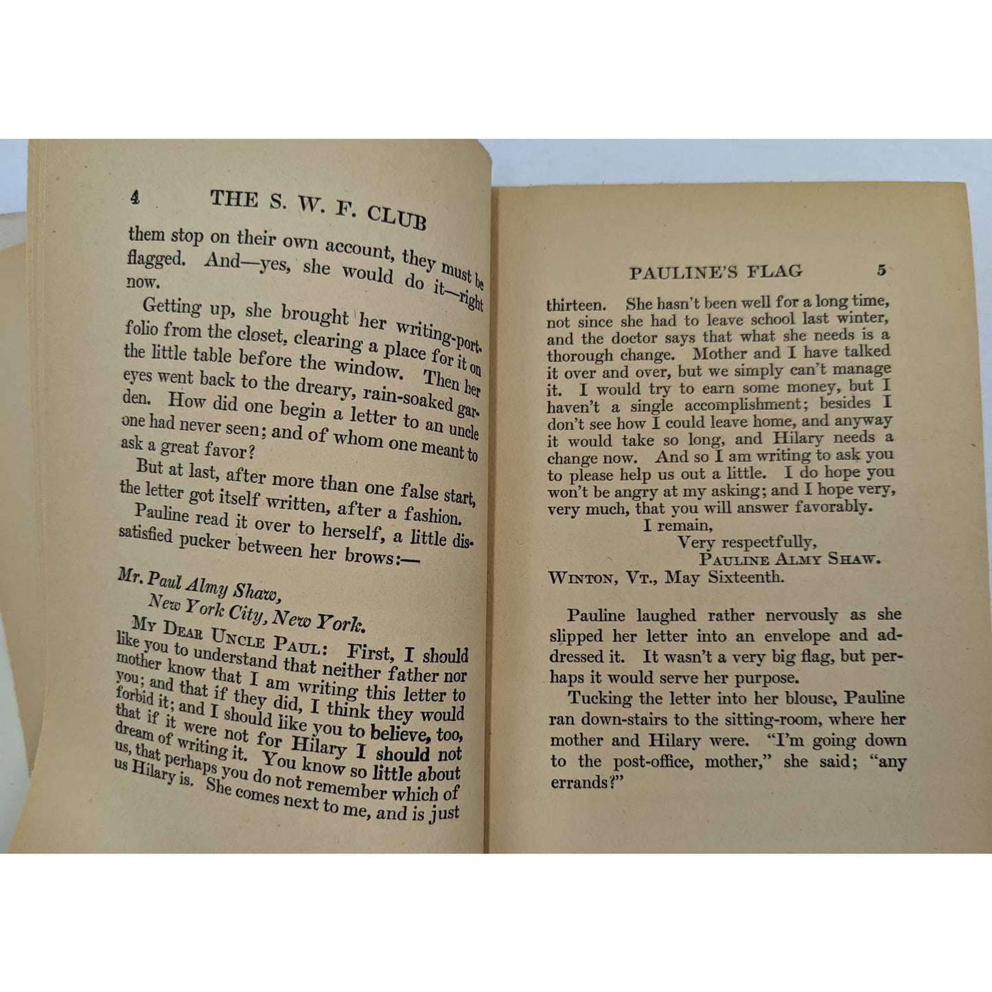 The S.W.F. Club By Caroline E. Jacobs Vintage Novel Dust Jacket