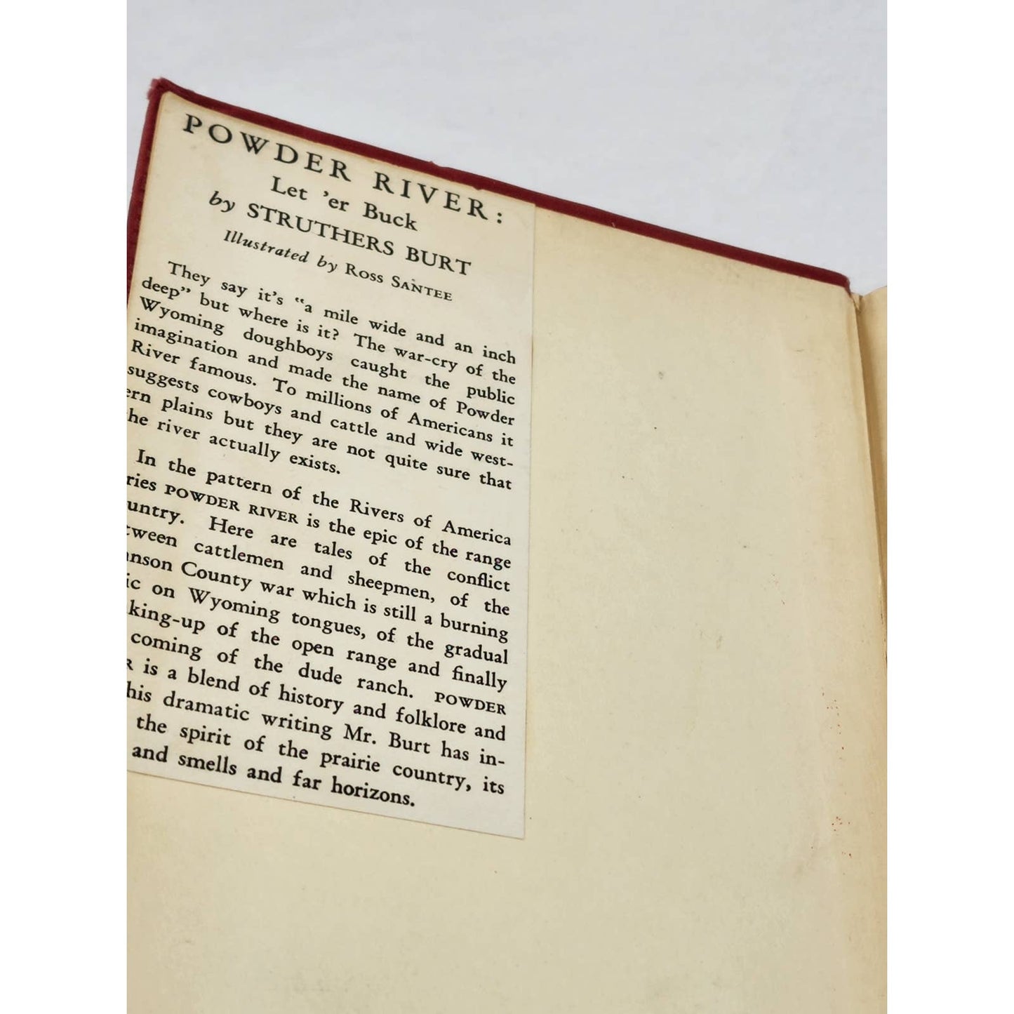 Powder River Let 'er Buck By Struthers Burt Rivers War Edition Book Vintage 1938